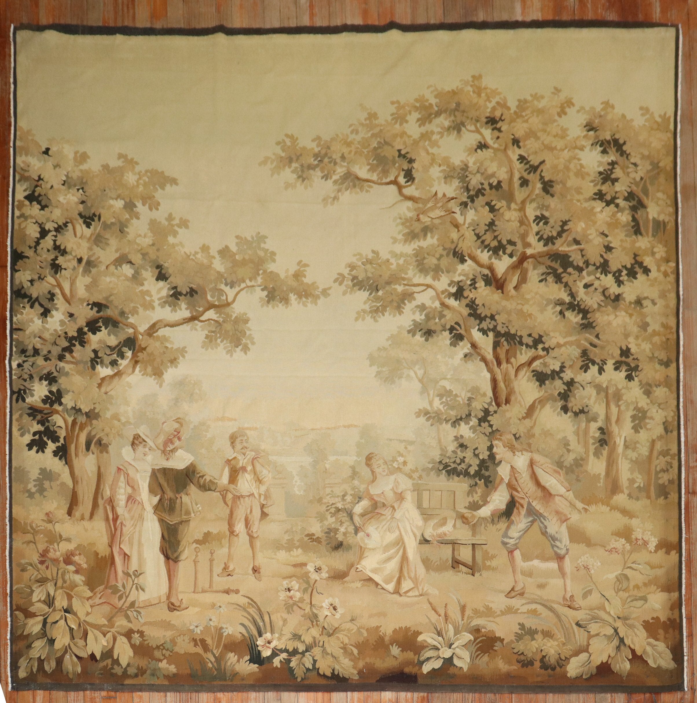 A mid 19th century French tapestry fragment wall hanging. 

Measures: 8'3