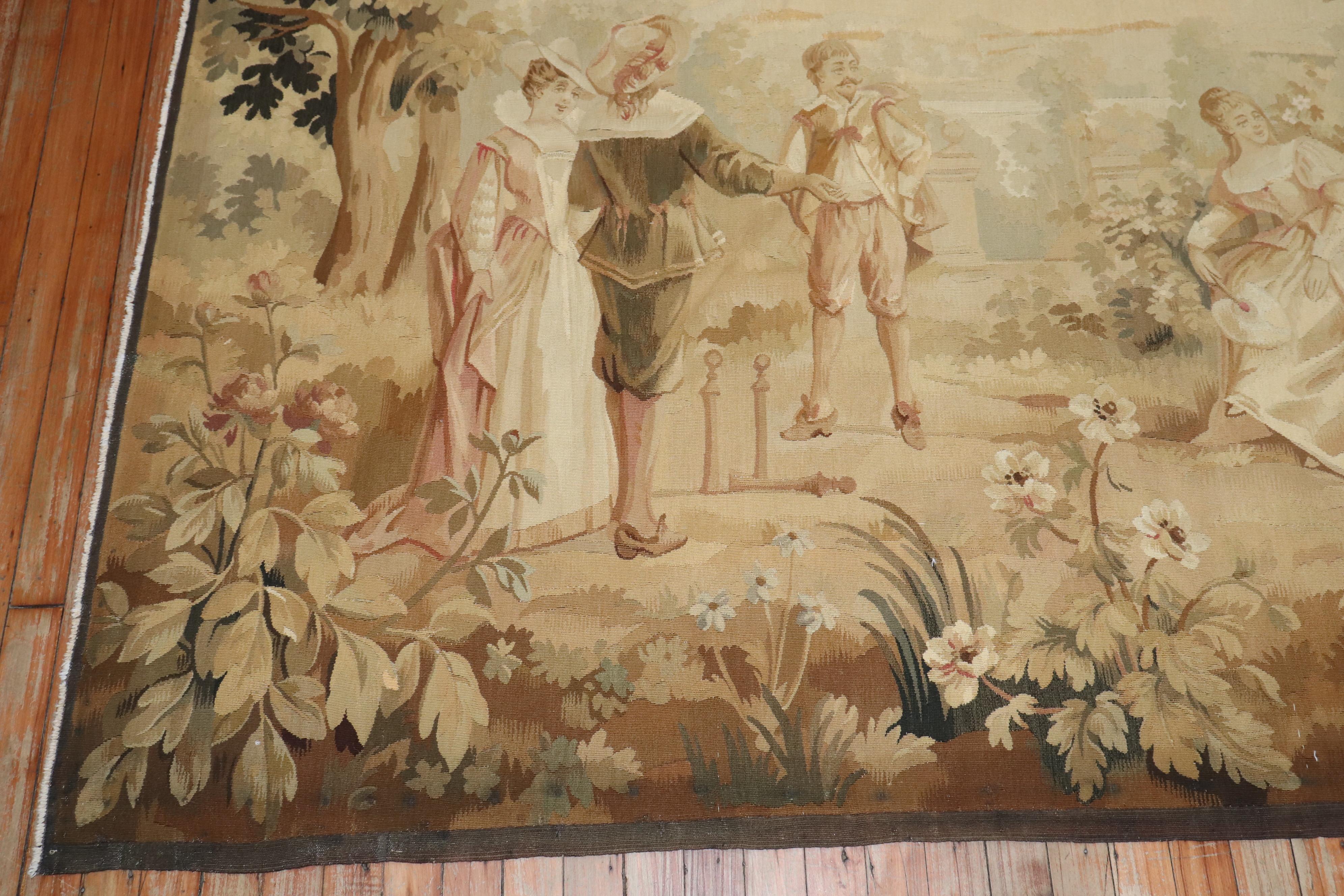 Zabihi Collection Large 19th Century French Tapestry  In Good Condition For Sale In New York, NY