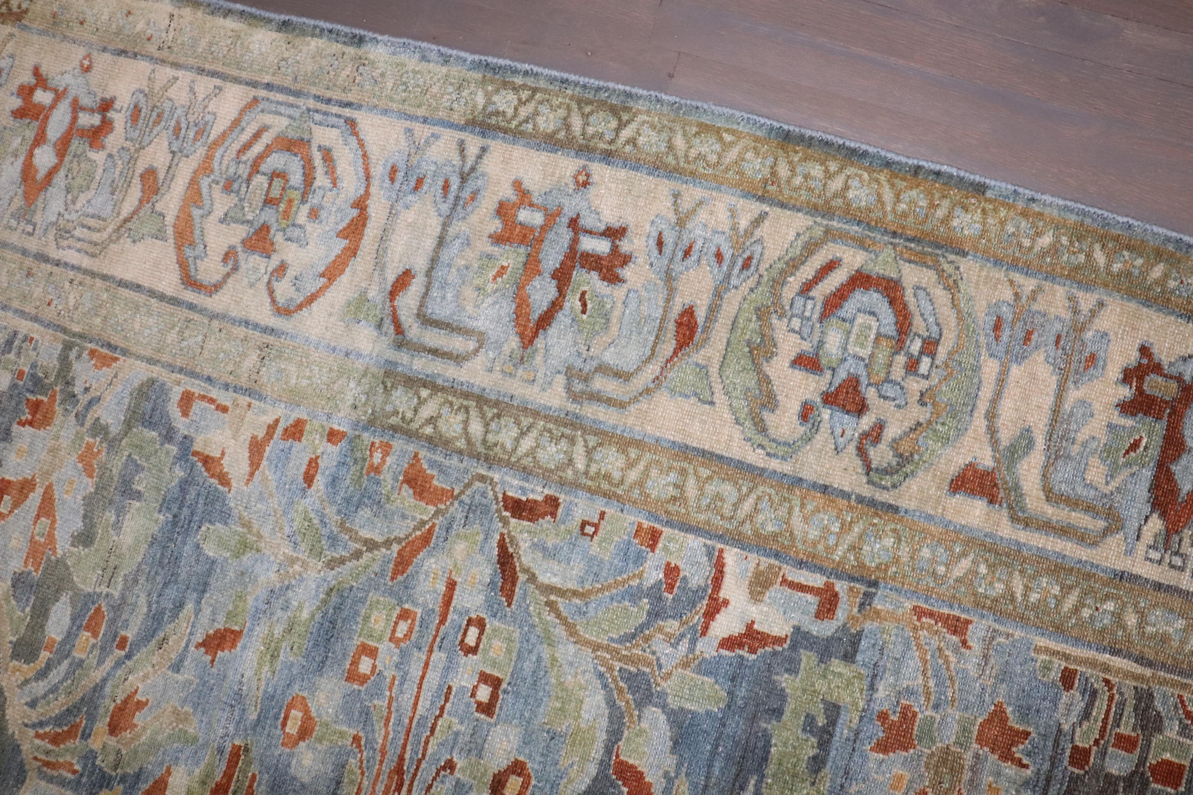 Lana Zabihi Collection'S Tappeto grande blu antico persiano Malayer in vendita