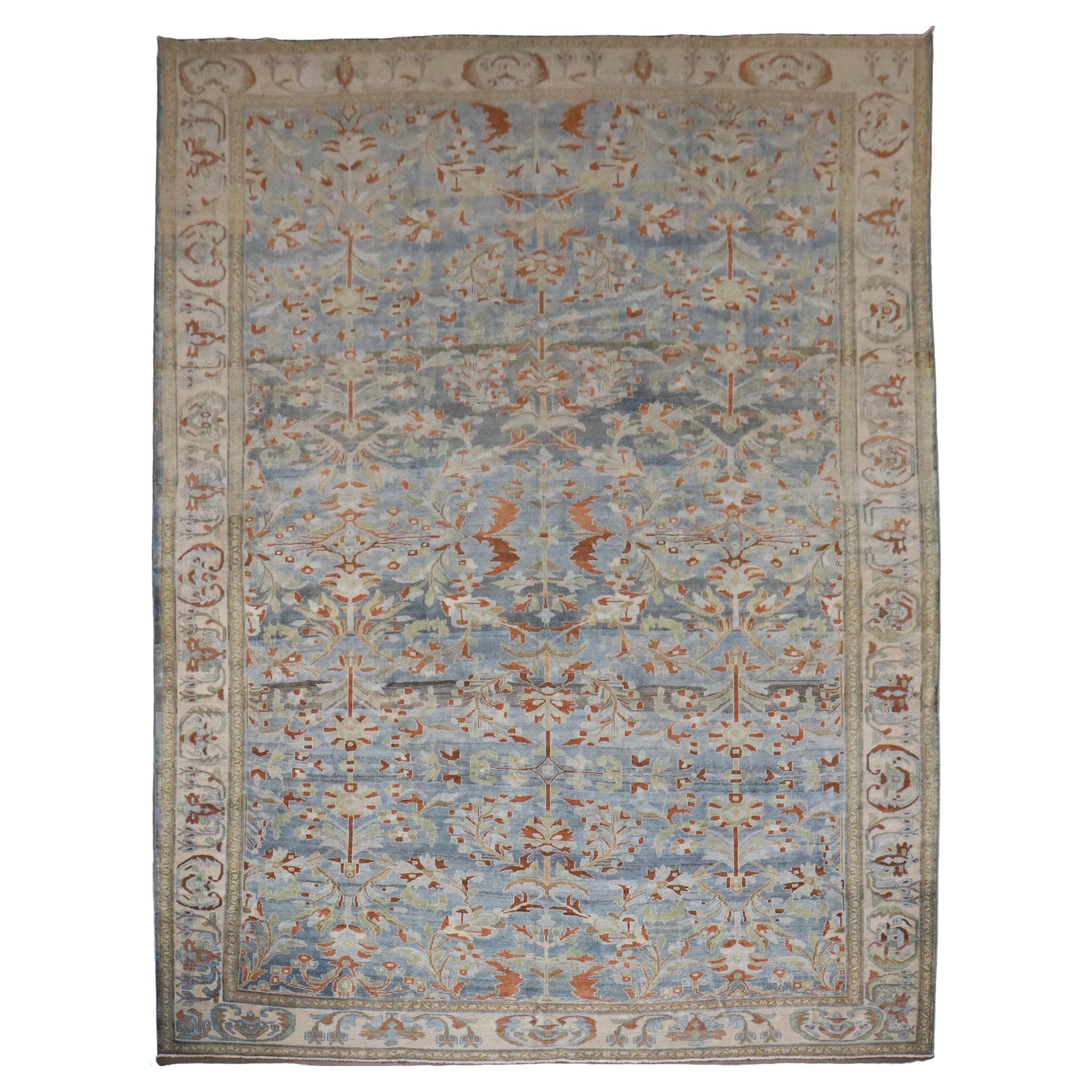 Zabihi Collectional Grand tapis persan bleu antique Malayer