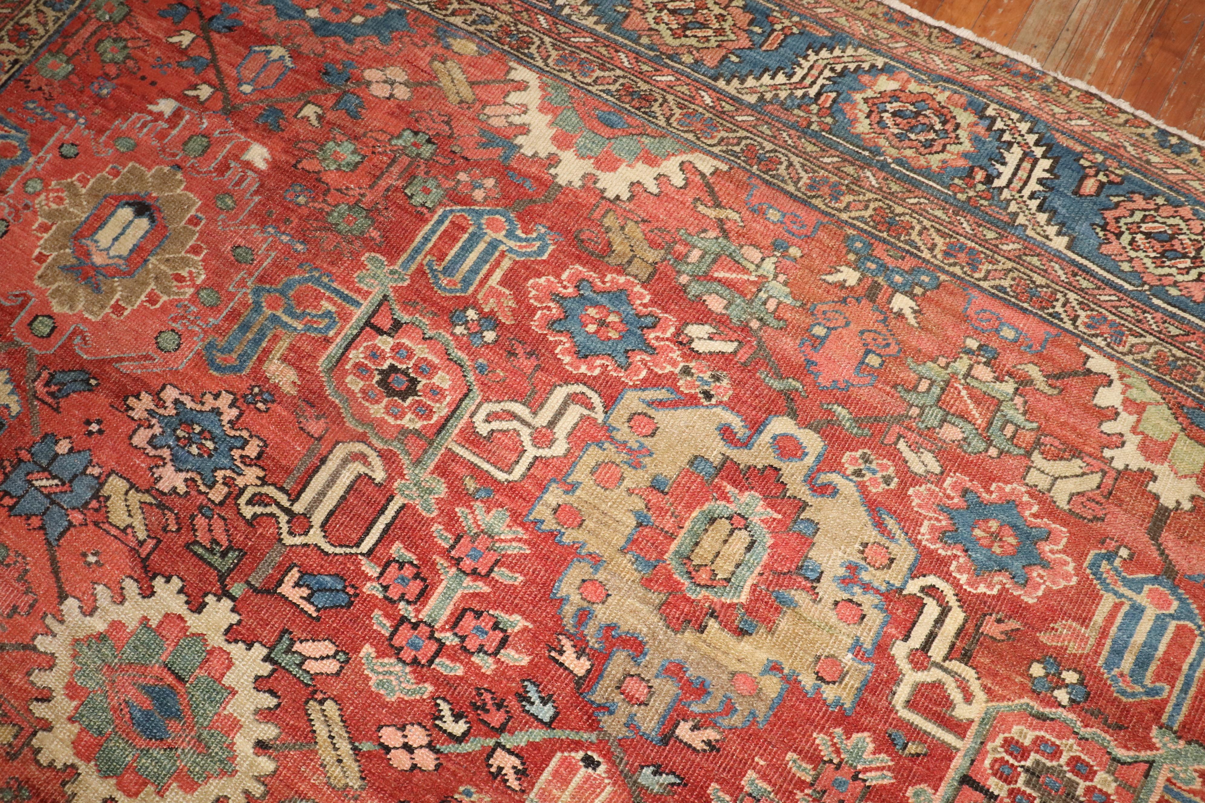 Zabihi Collection Large Antique Persian Heriz Rug For Sale 6