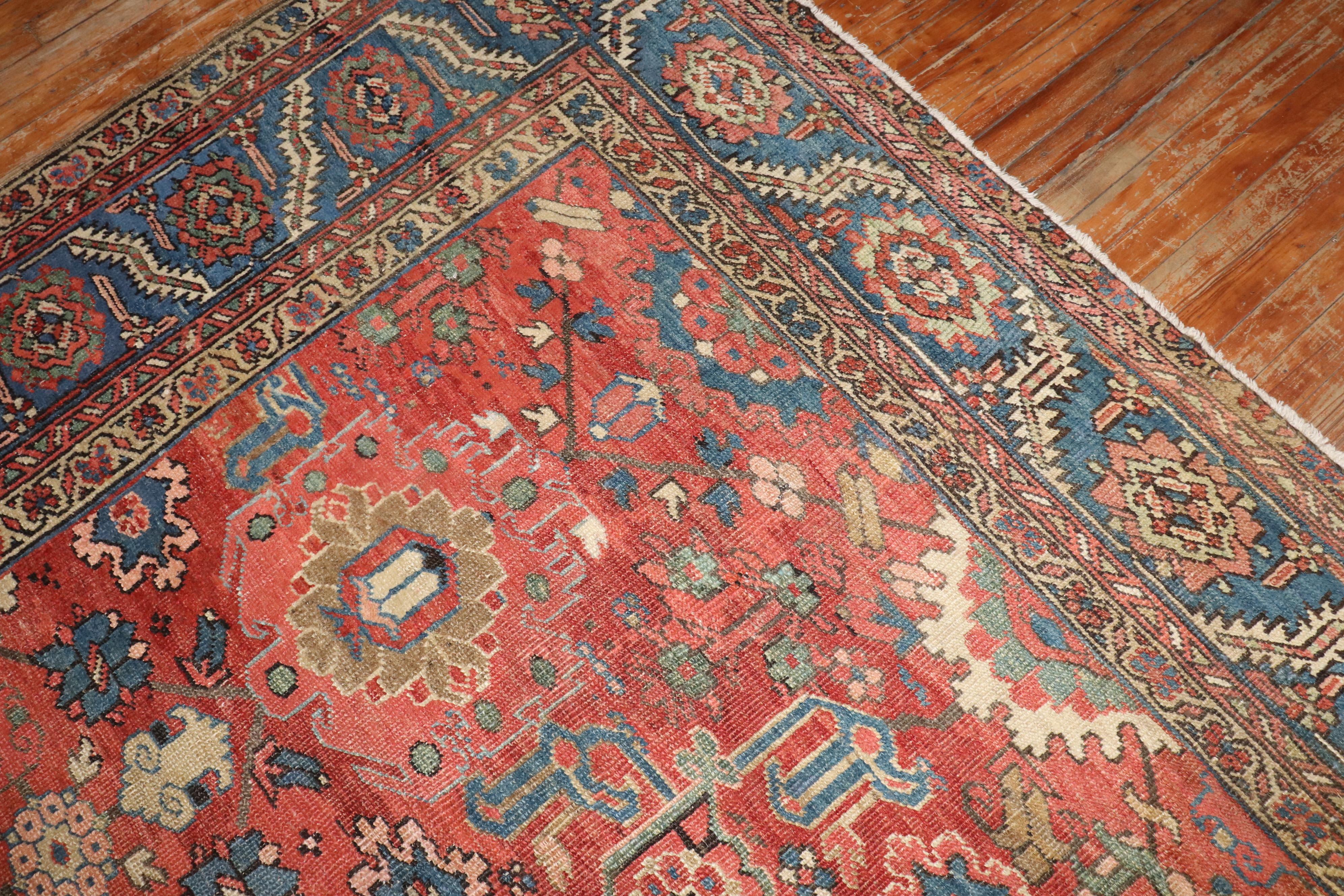 Zabihi Collection Large Antique Persian Heriz Rug For Sale 7