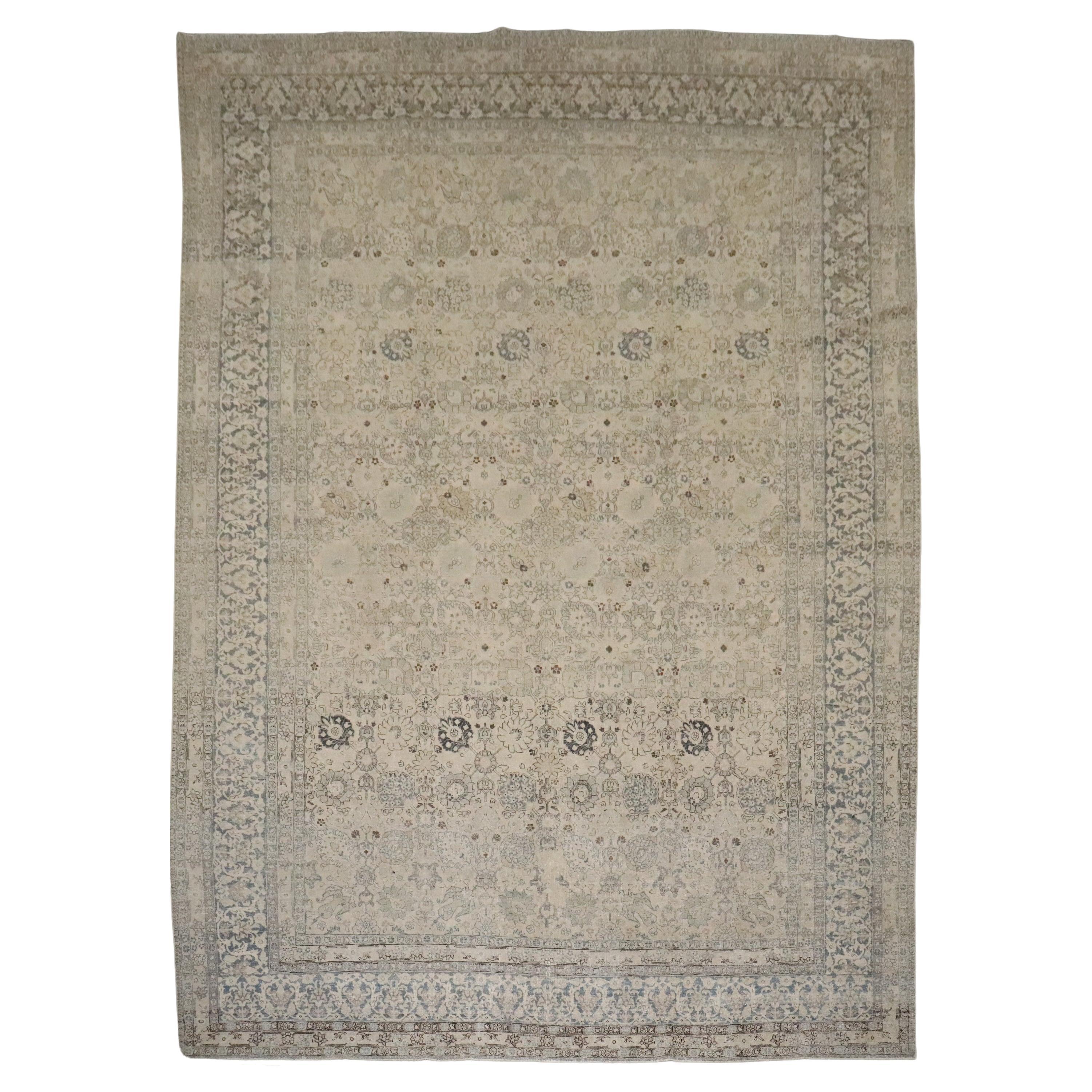 Zabihi Collection Large Antique Persian Tabriz Rug For Sale