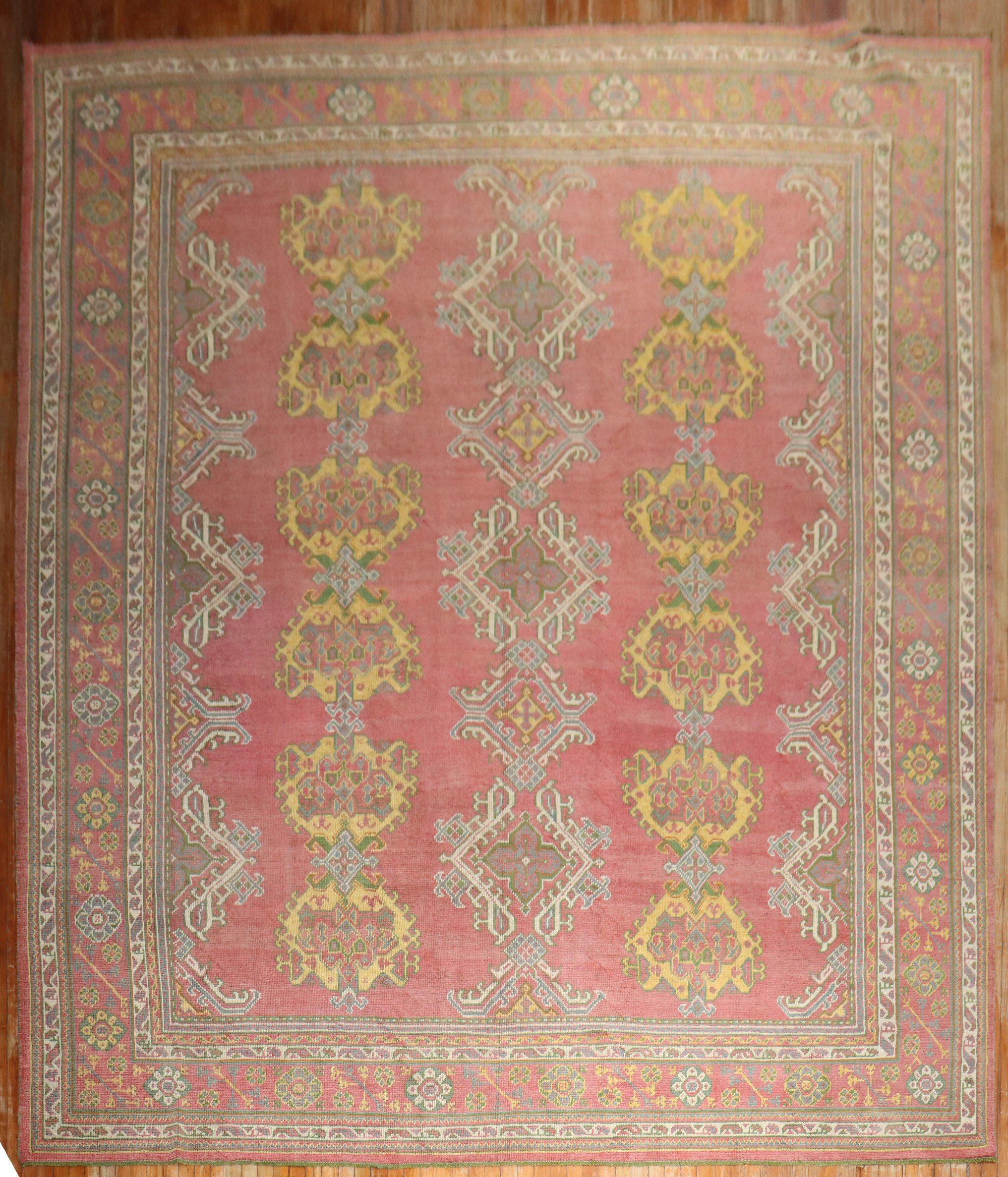 Colección Zabihi Alfombra Oushak Turca Antigua Grande en venta 4