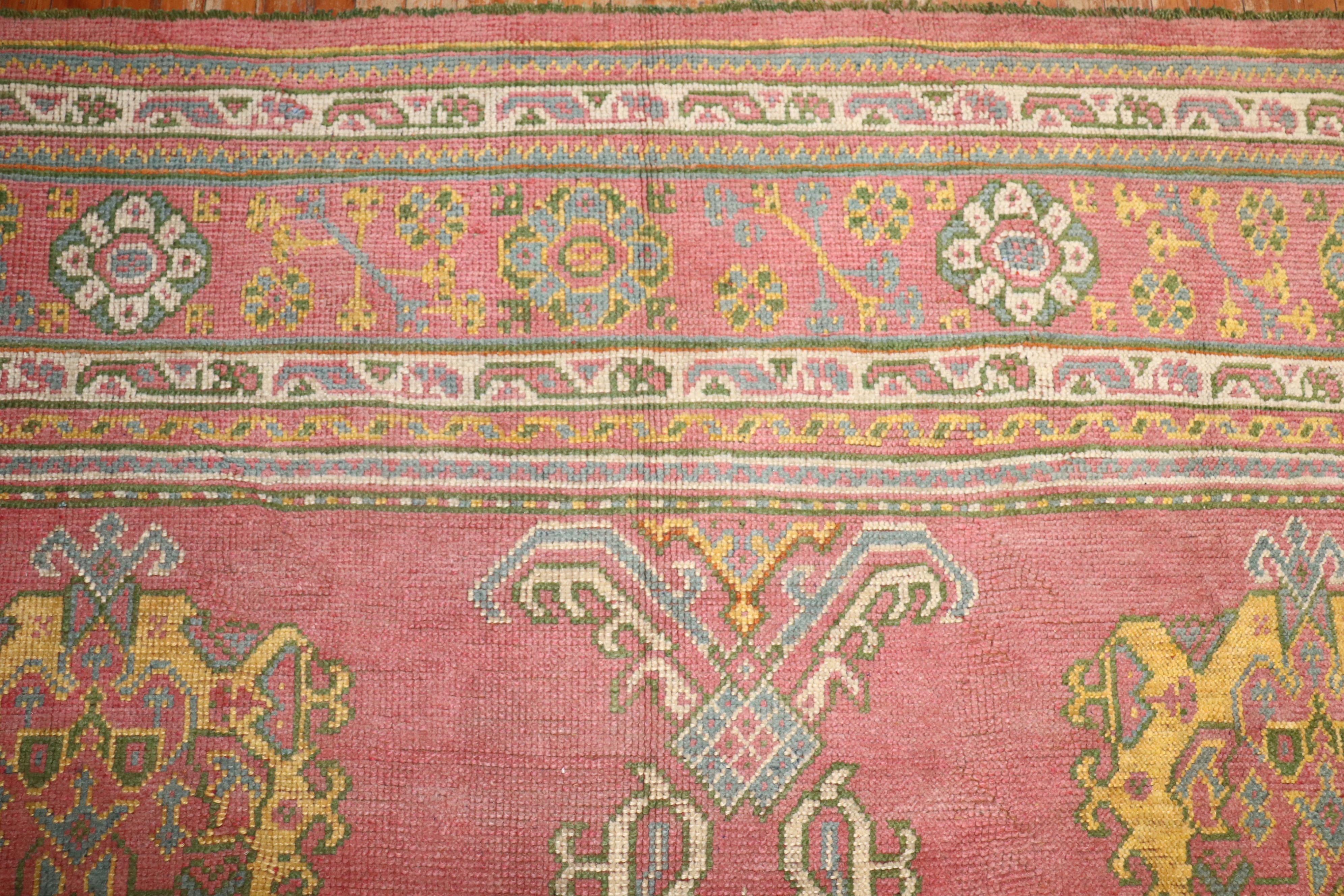 Colección Zabihi Alfombra Oushak Turca Antigua Grande en venta 5