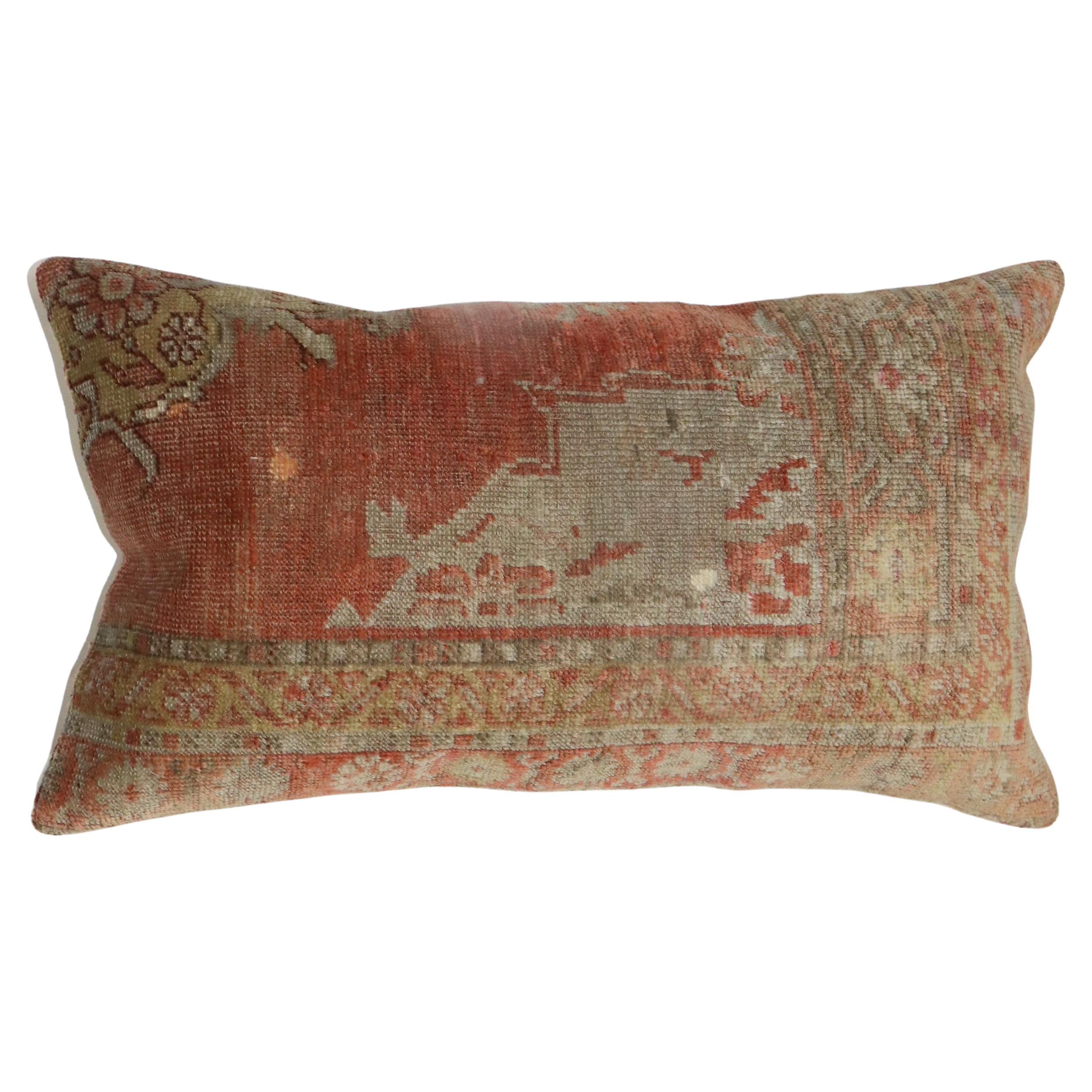 Zabihi Collection Large Antique Turkish Rug Pillow For Sale