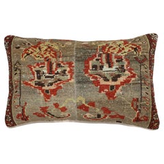 Zabihi Collection Large Brown Gray Persian Rug Pillow