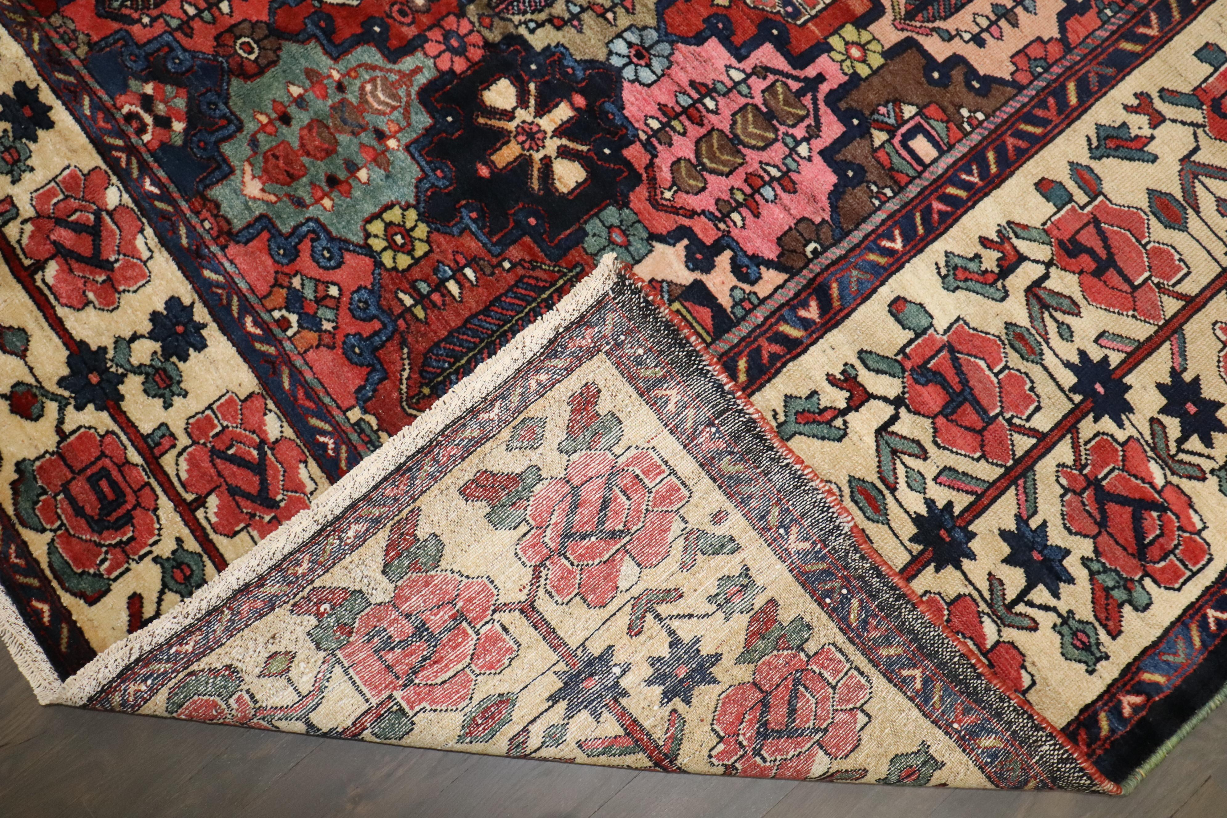 Tribal Zabihi Collection Large Persian Antique Bakhtiari Rug For Sale