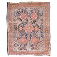 Zabihi Collection Large Scale Worn Antique Persian Bidjar Rug