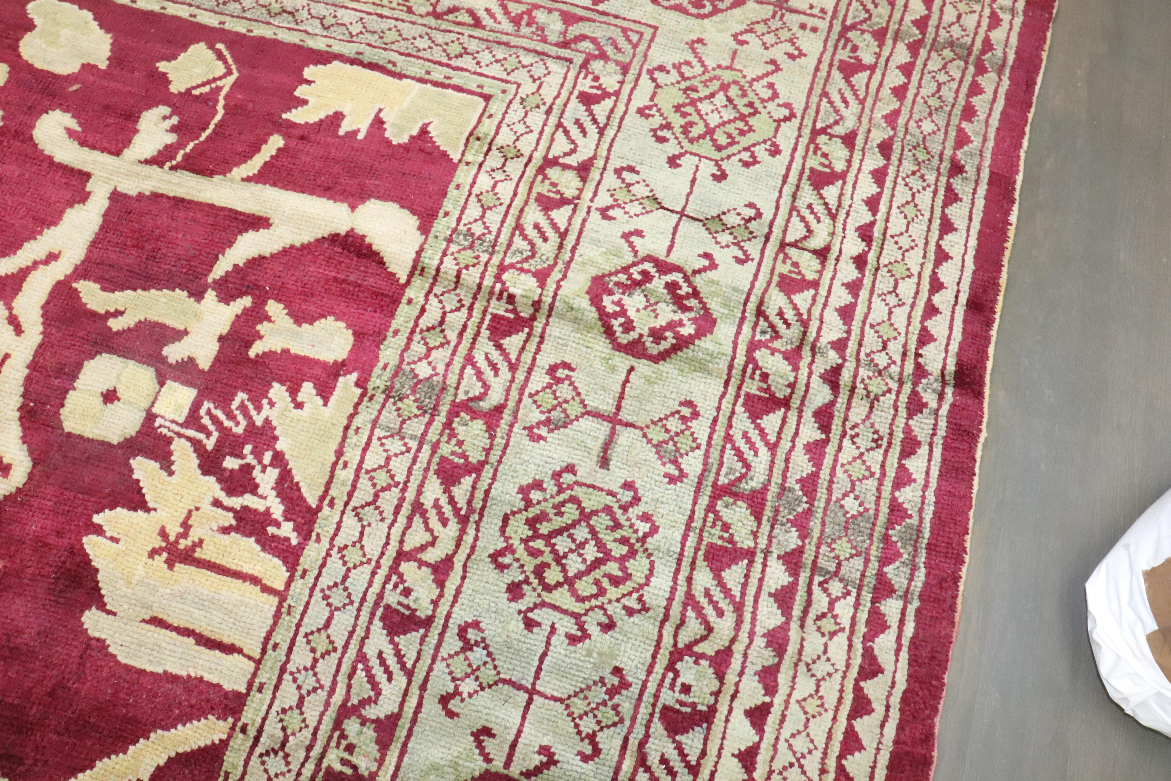 Zabihi Collection Großer quadratischer türkischer Oushak-Teppich (Adirondack) im Angebot
