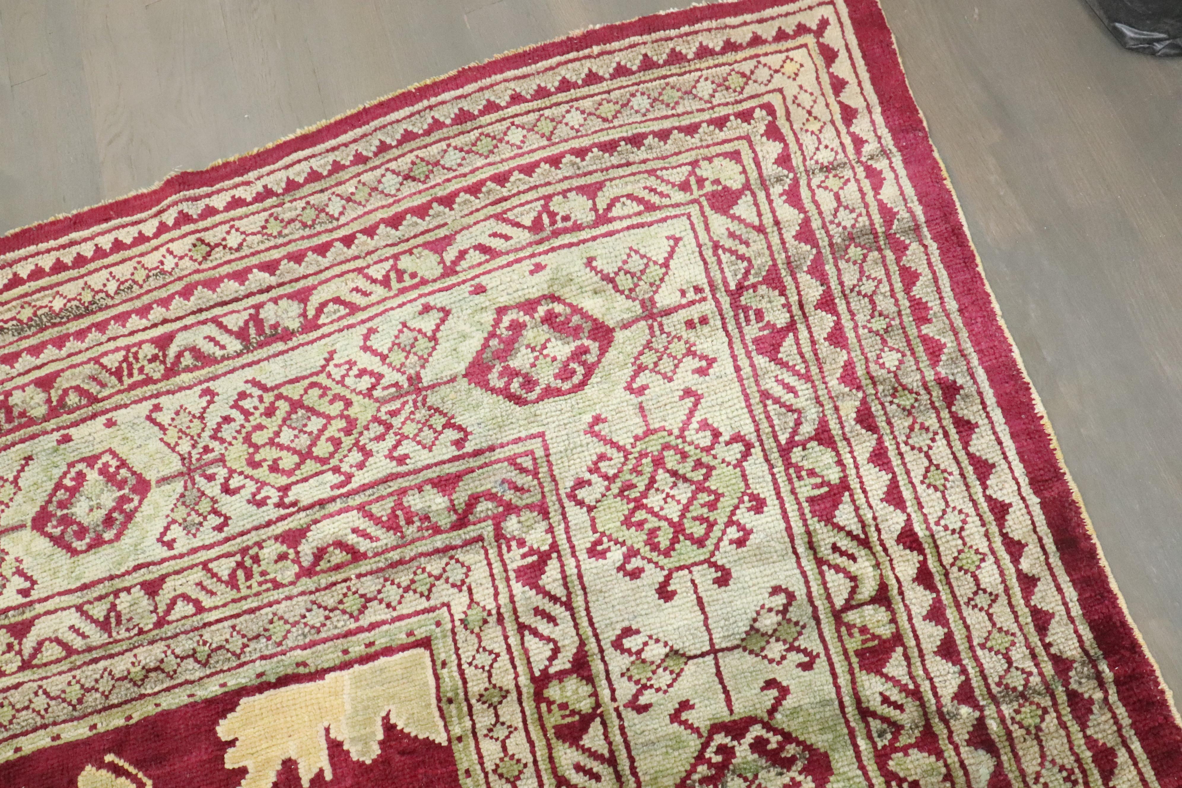 Zabihi Collection Großer quadratischer türkischer Oushak-Teppich (Handgewebt) im Angebot