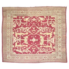Zabihi Collection Large Square Turkish Oushak Rug