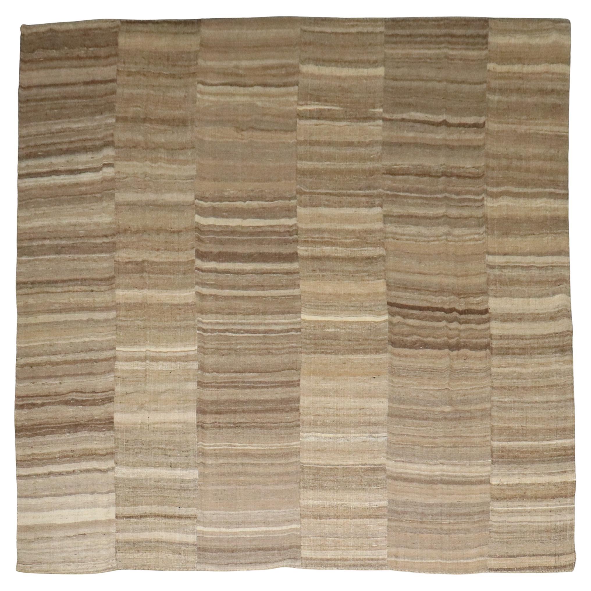Zabihi Collection Large Square Vintage Persian Kilim
