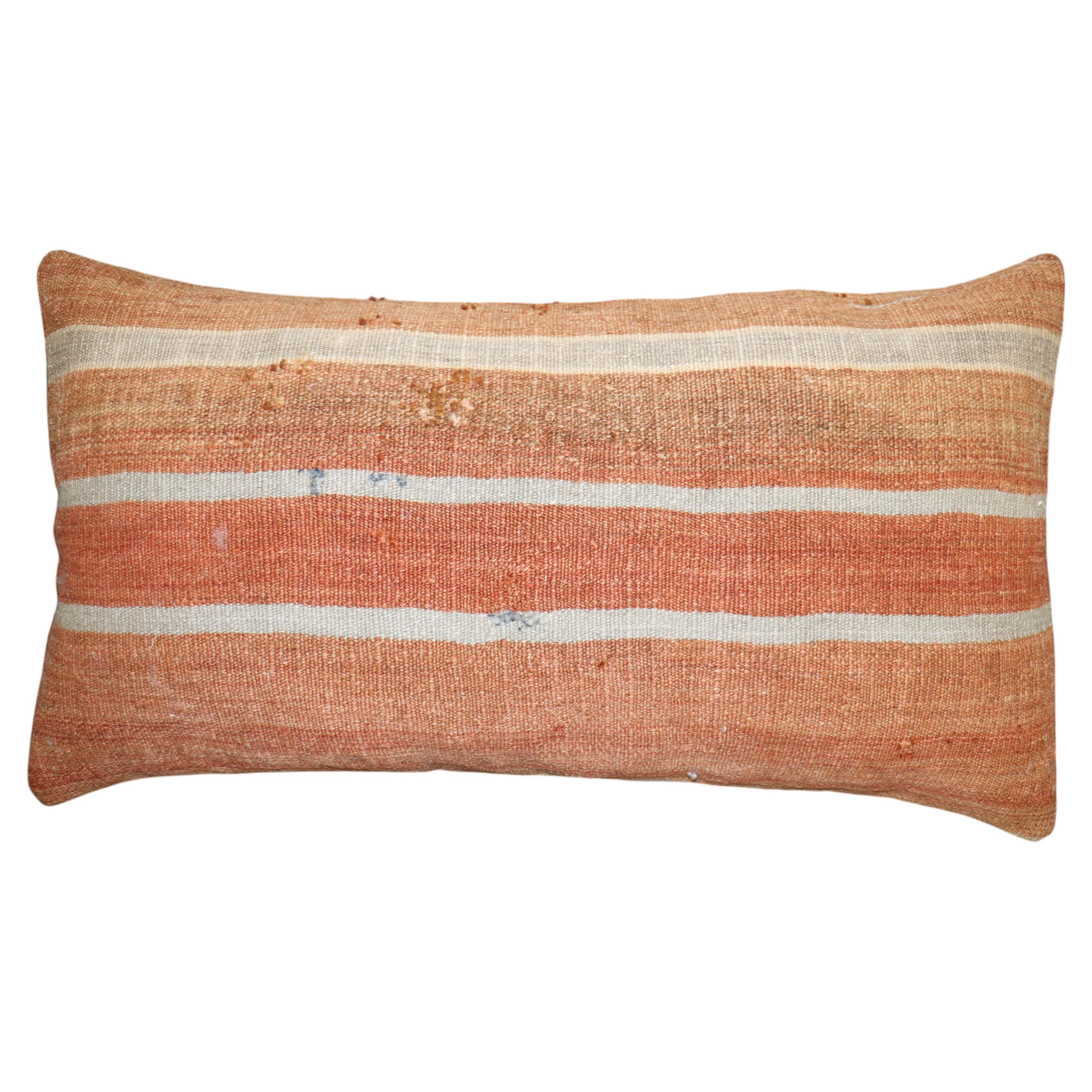 Zabihi Collection Large Striped Rustic Kilim Pillow