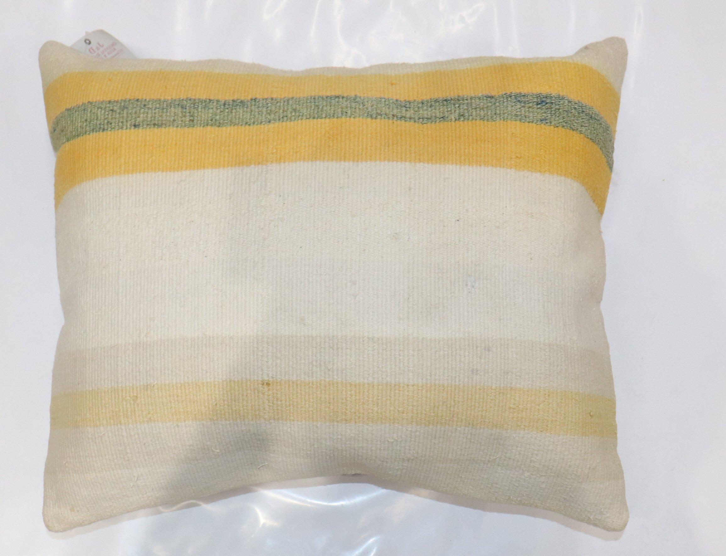 Pillow made from modern Turkish Kilim with a striped motif.

Measures: 19