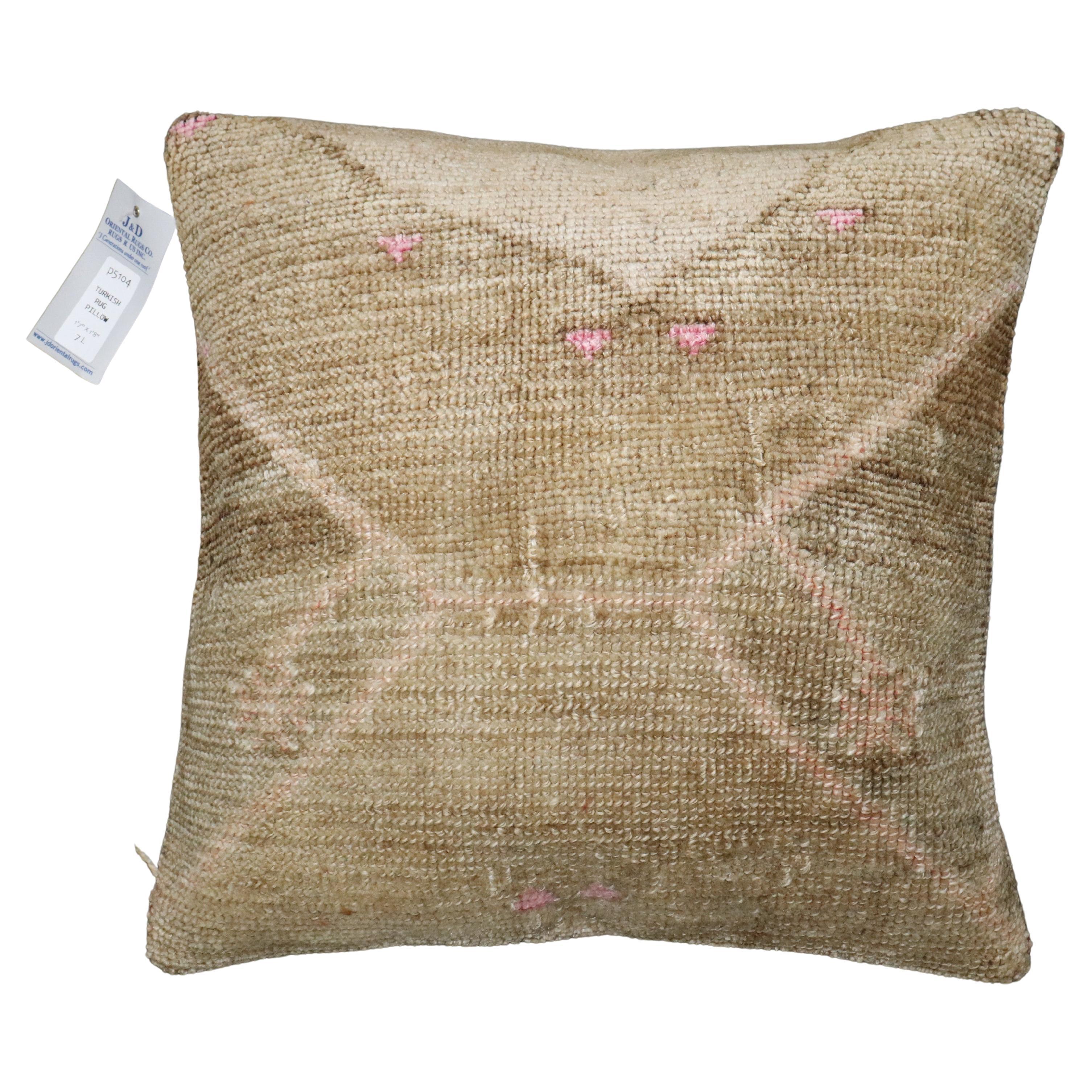 Grand coussin de tapis turc vintage de la collection Zabihi en vente