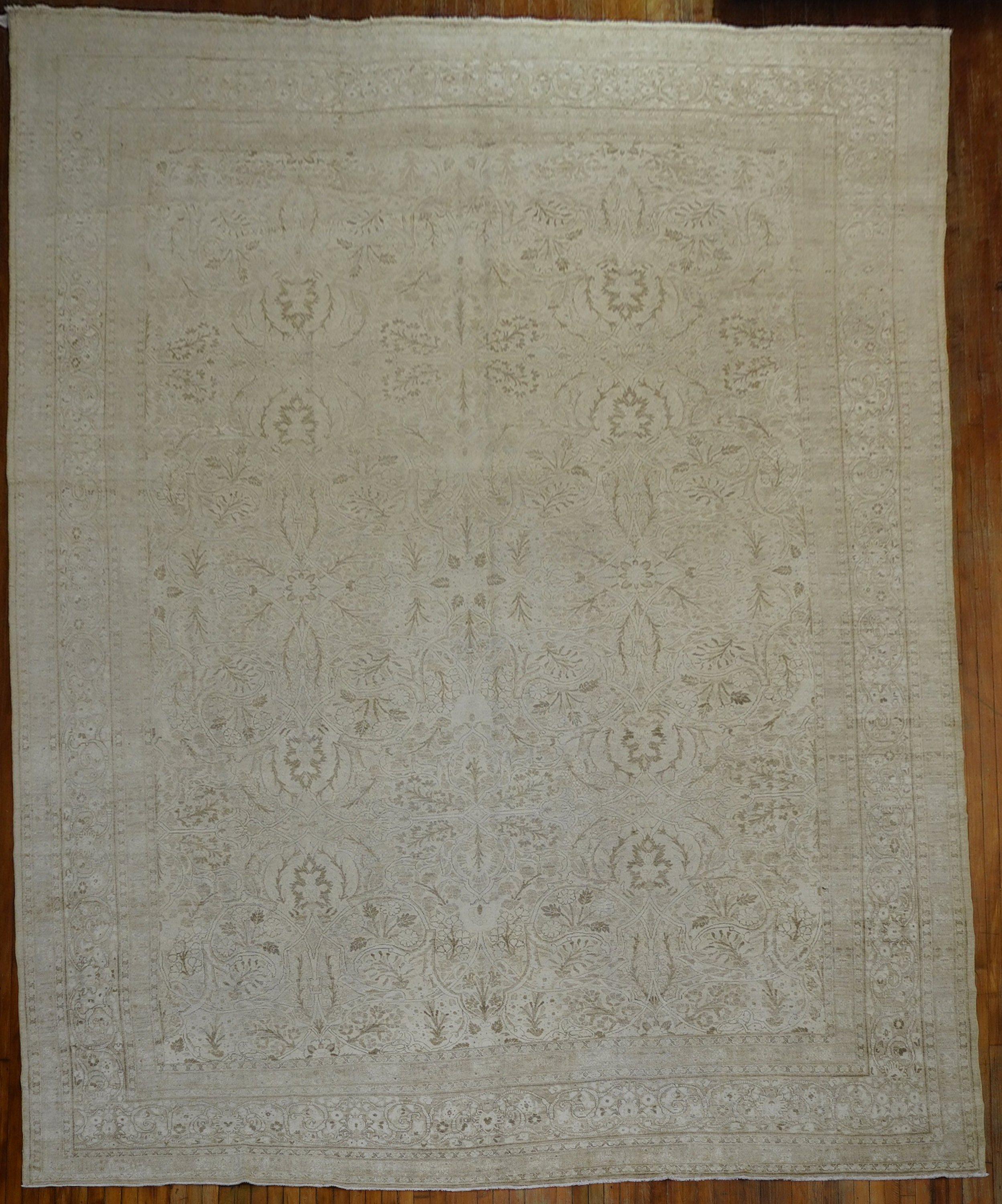 Tappeto Tabriz persiano antico bianco grande della Collection'S in vendita 2