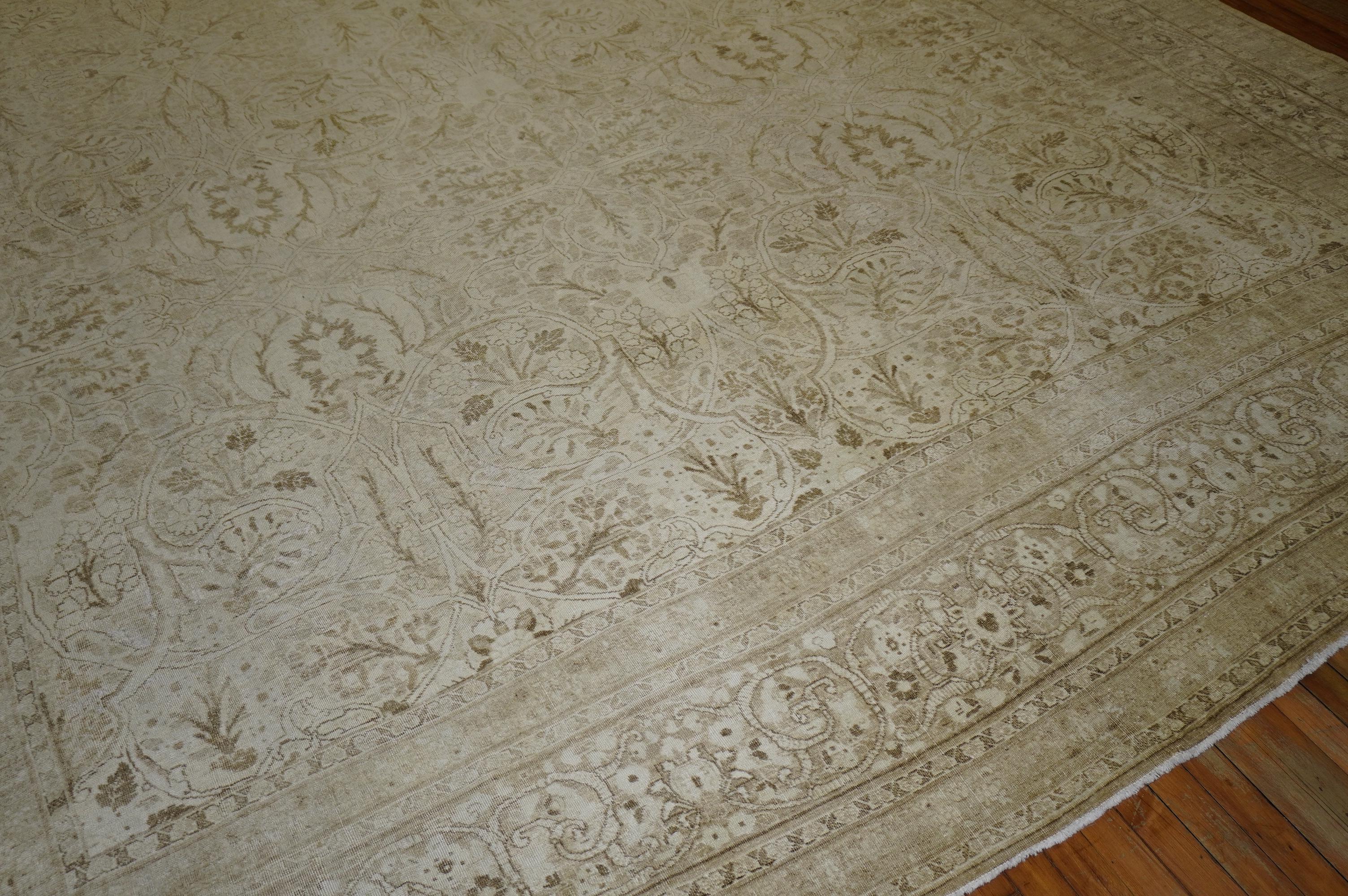 Tappeto Tabriz persiano antico bianco grande della Collection'S in vendita 3