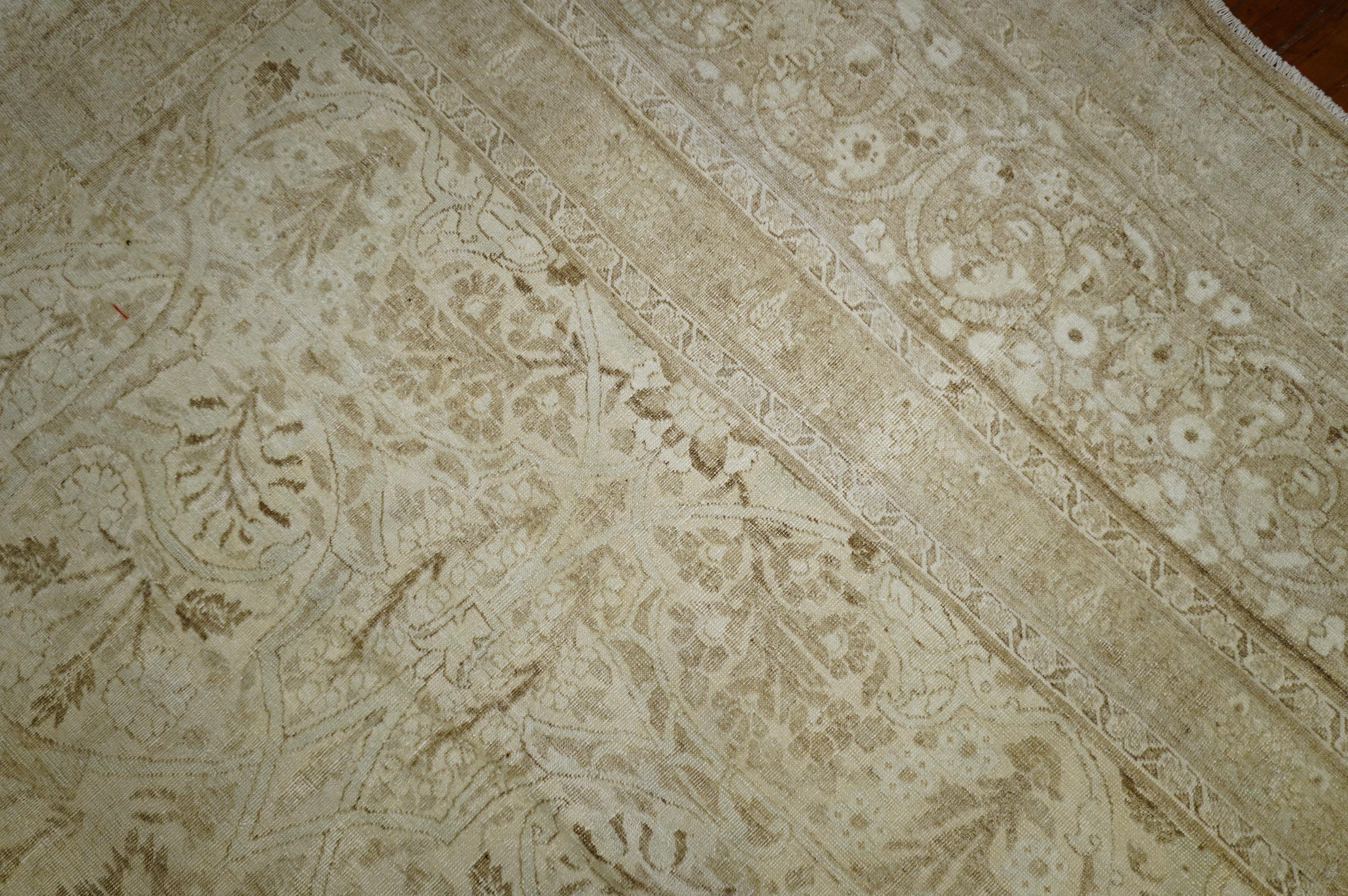 Bauhaus Tappeto Tabriz persiano antico bianco grande della Collection'S in vendita