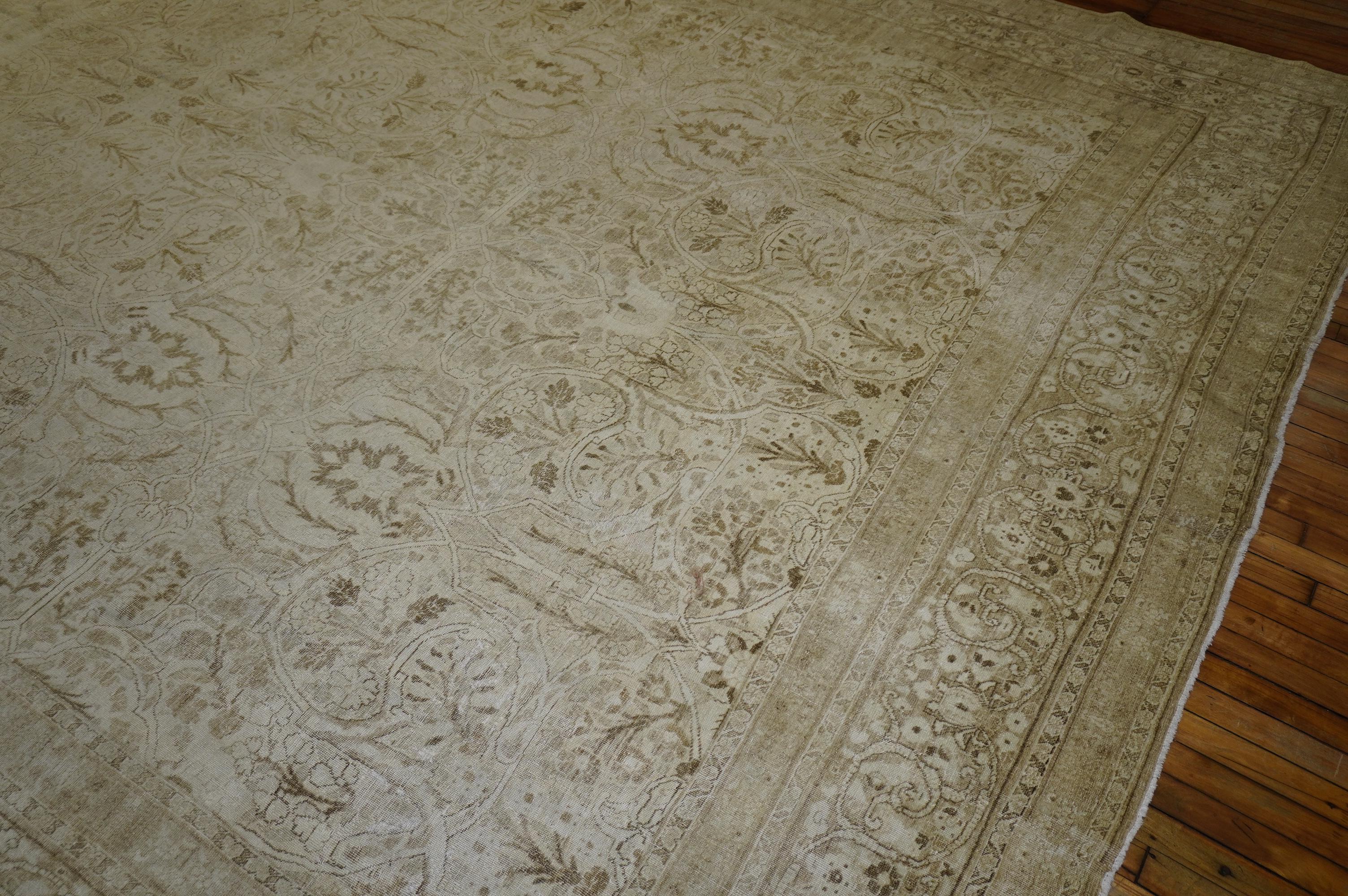 Persiano Tappeto Tabriz persiano antico bianco grande della Collection'S in vendita