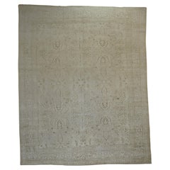 Zabihi Collection Großer Weißer Antiker Persischer Täbris Teppich