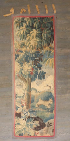 Zabihi Collection Late 17th Century Flemish Verdure Tapestry Panel with Rabbits