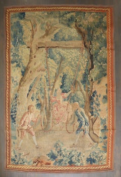 Zabihi Collection Late 18th Century Flemish Man Woman Tapestry