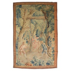 Zabihi Collection Late 18th Century Flemish Man Woman Tapestry