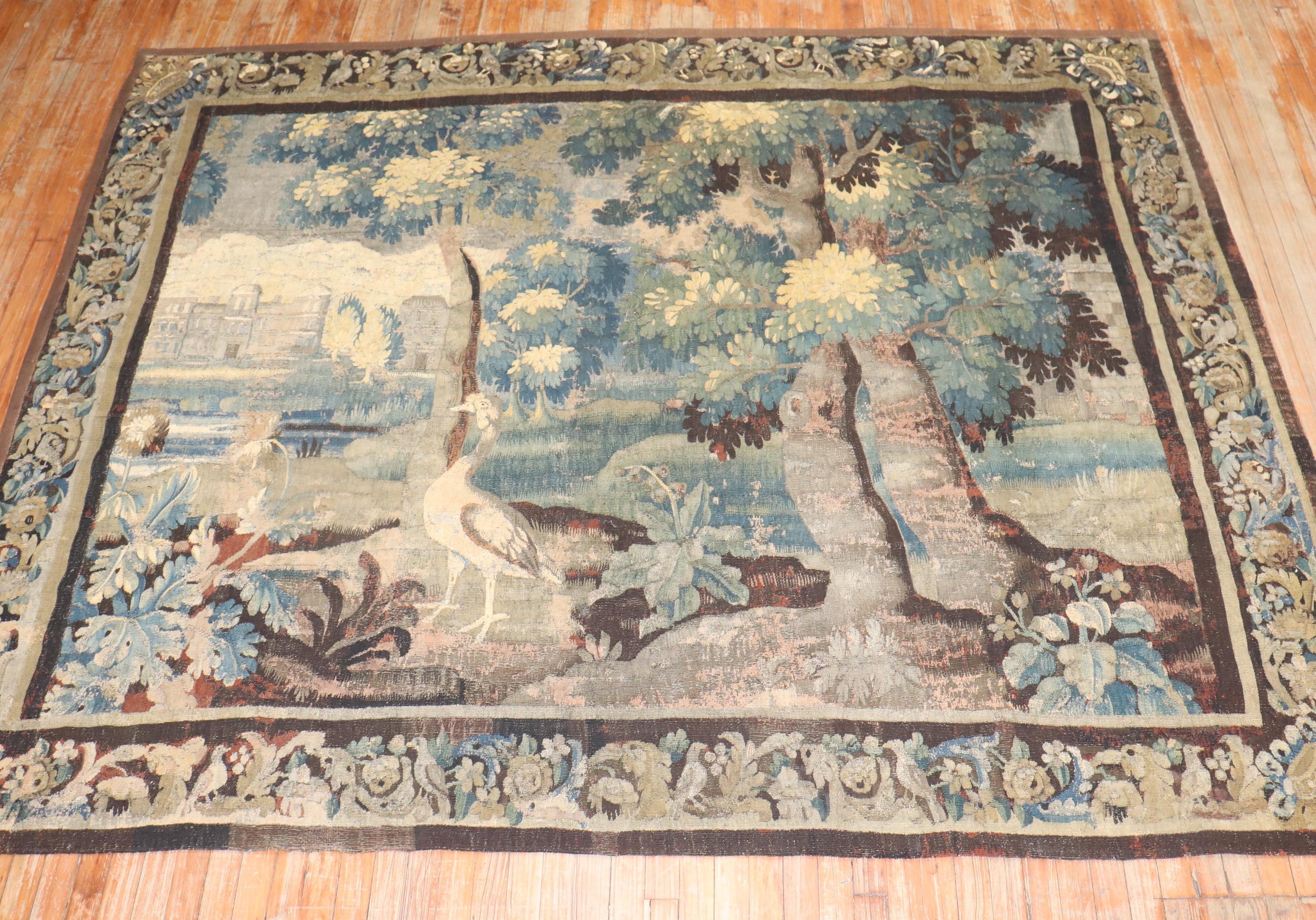 a late 18th century Flemish Vedure Tapestry

Measures: 7'4'' wide x 9' long.

Tapestries make integral part of the Flemish cultural heritage. Most of the tapestries have religious, mythological and historical subjects as well as hunting and harvest