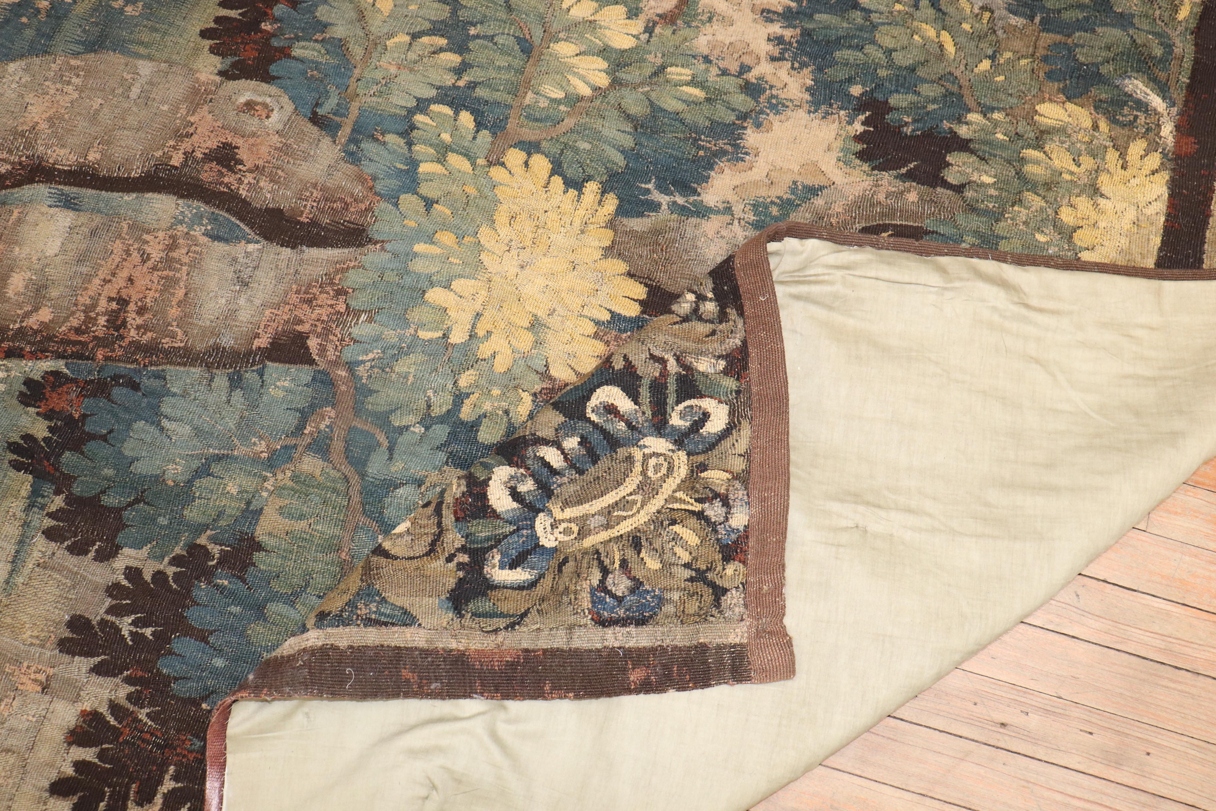 French Zabihi Collection Late 18th Century Flemish Verdure Tapestry  For Sale