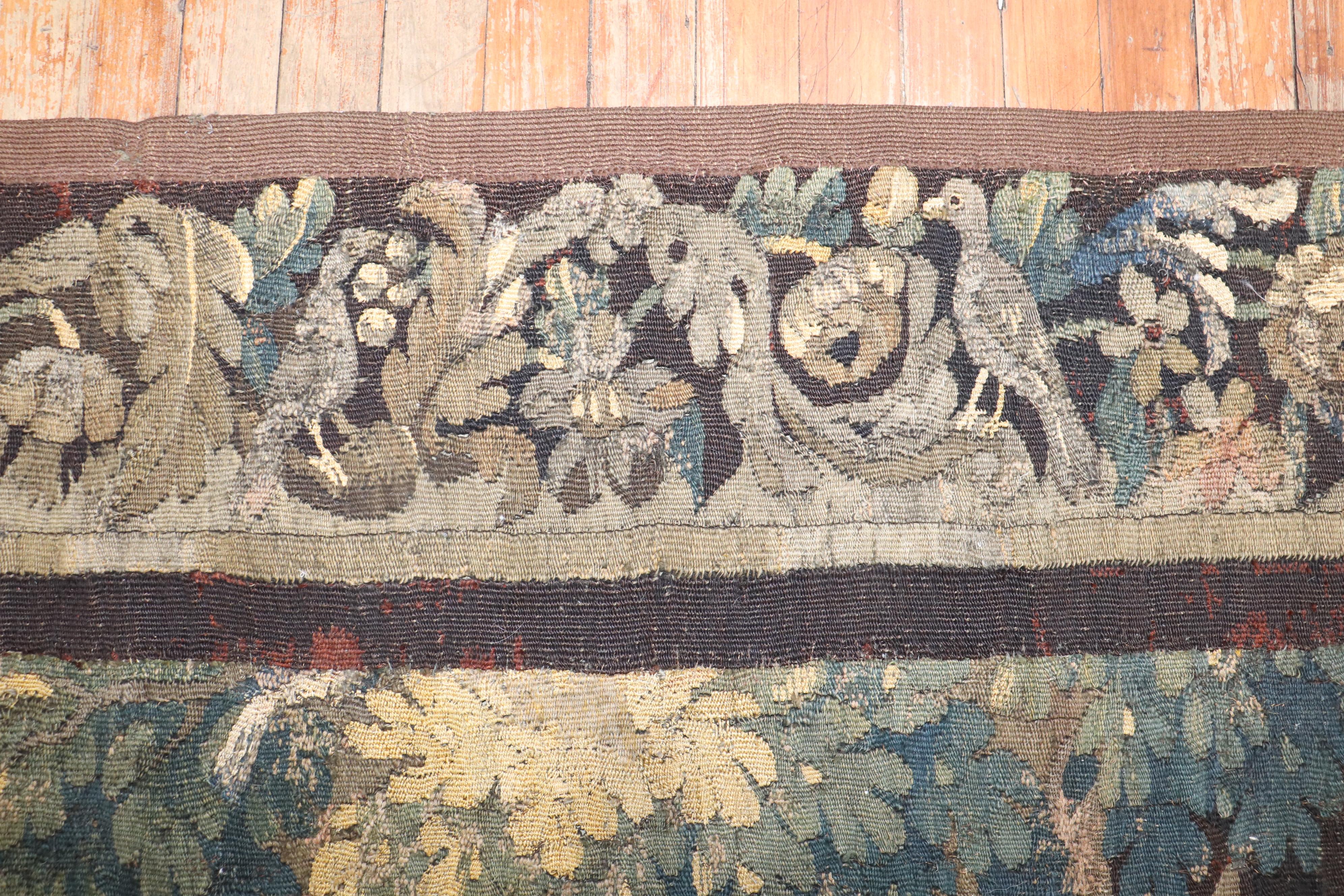 Wool Zabihi Collection Late 18th Century Flemish Verdure Tapestry  For Sale