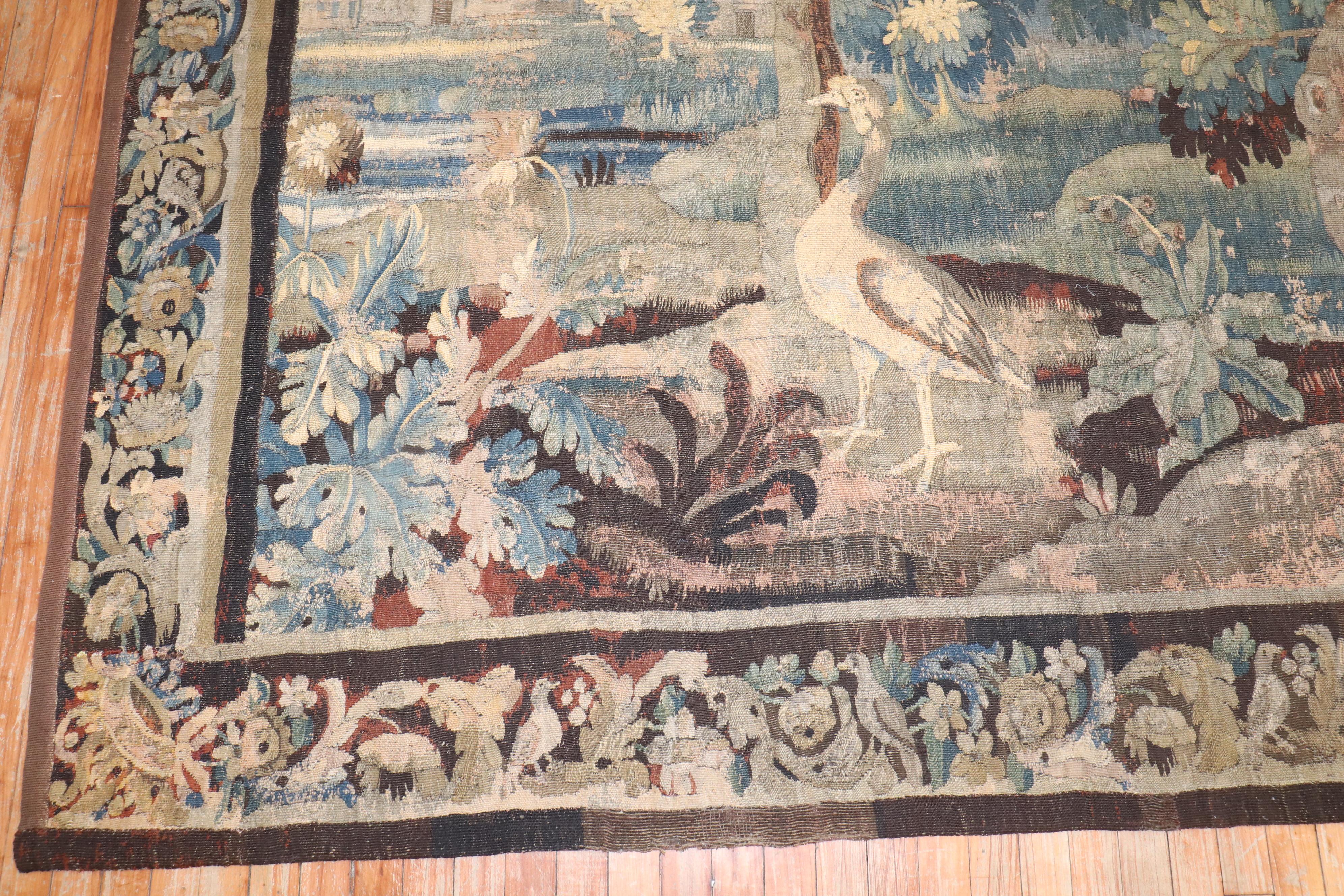 Zabihi Collection Late 18th Century Flemish Verdure Tapestry  For Sale 2