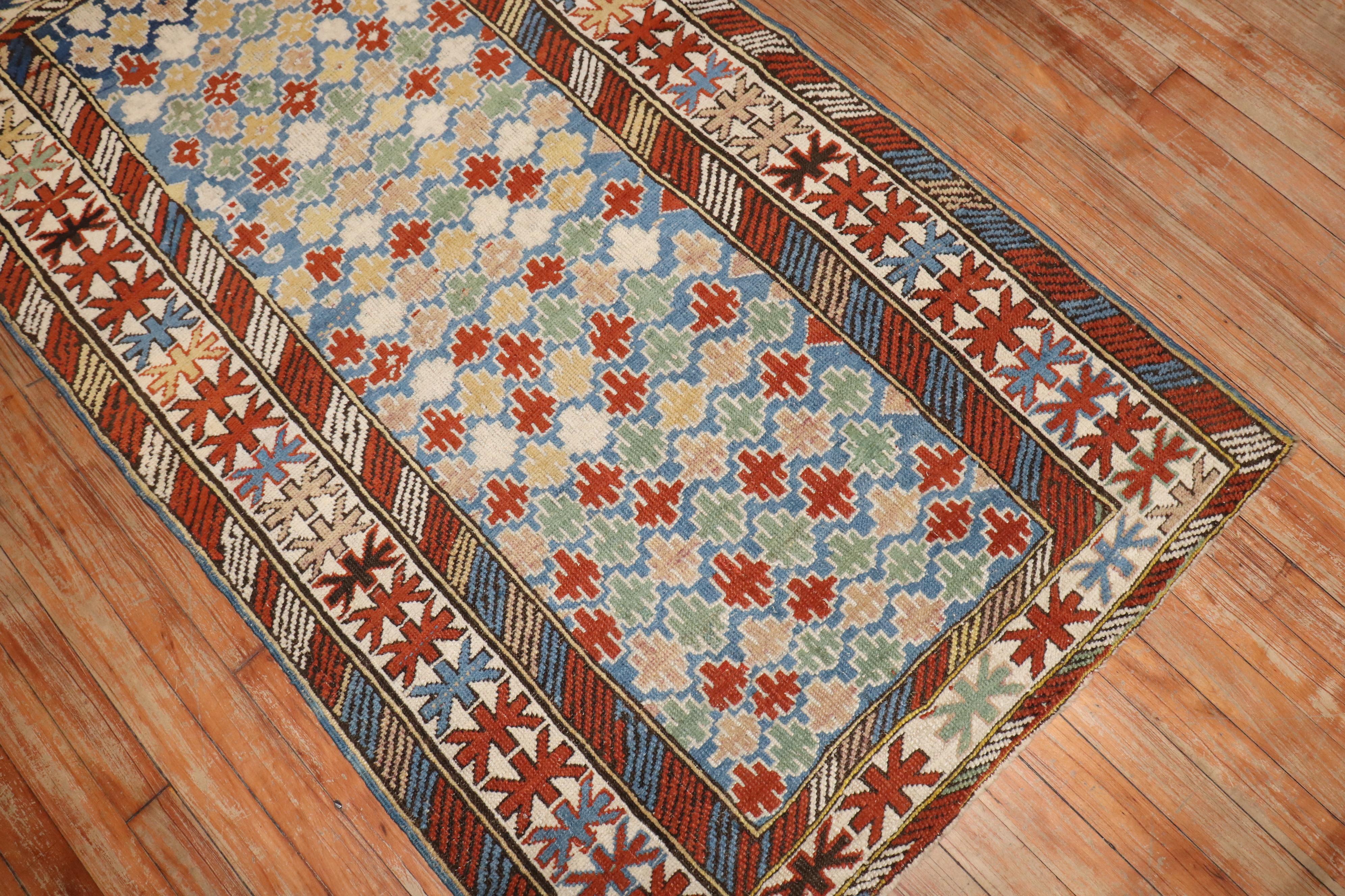 Rustic Zabihi Collection Late 19h Century Caucasian Shirvan Rug For Sale