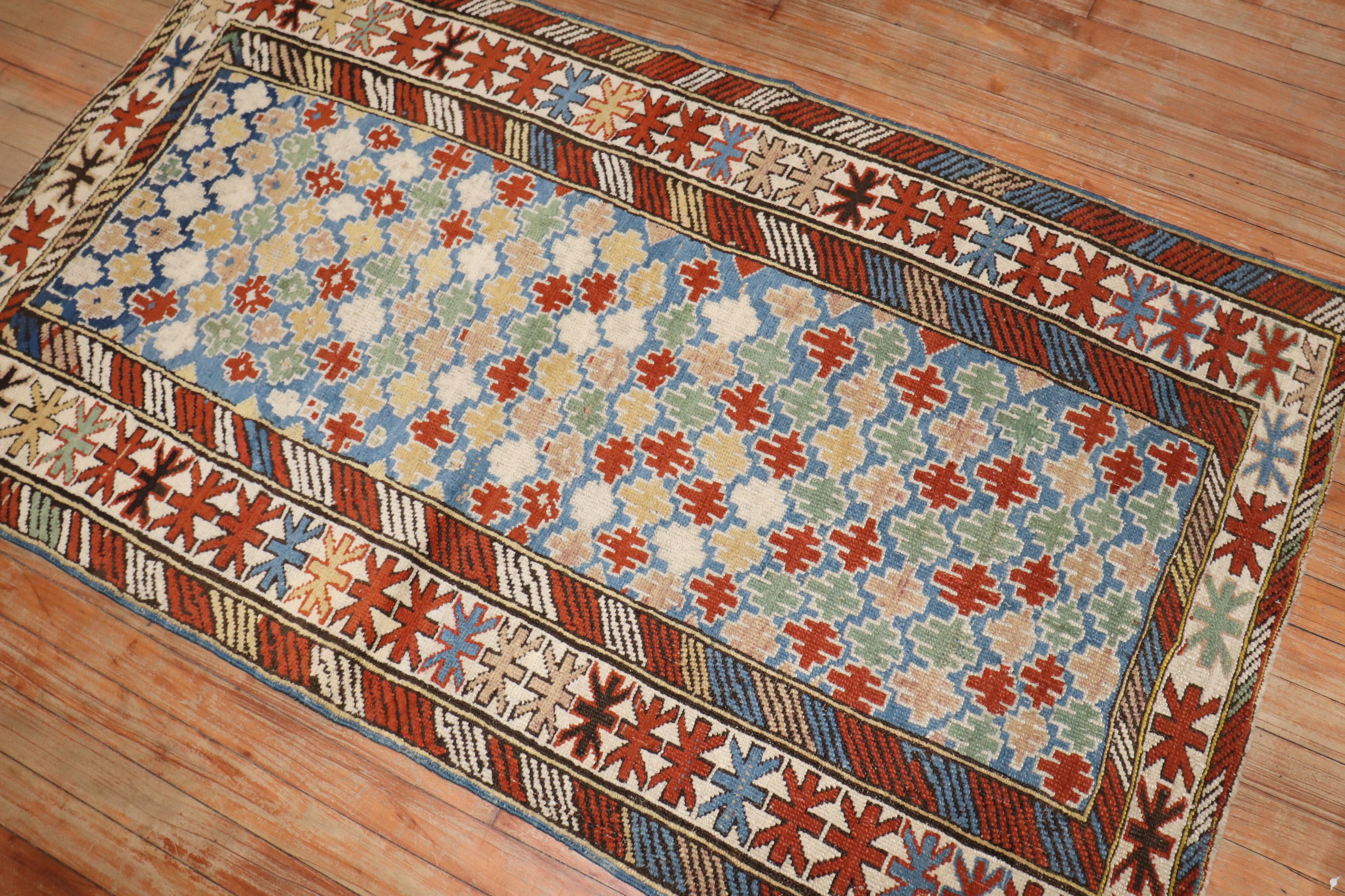 19th Century Zabihi Collection Late 19h Century Caucasian Shirvan Rug For Sale