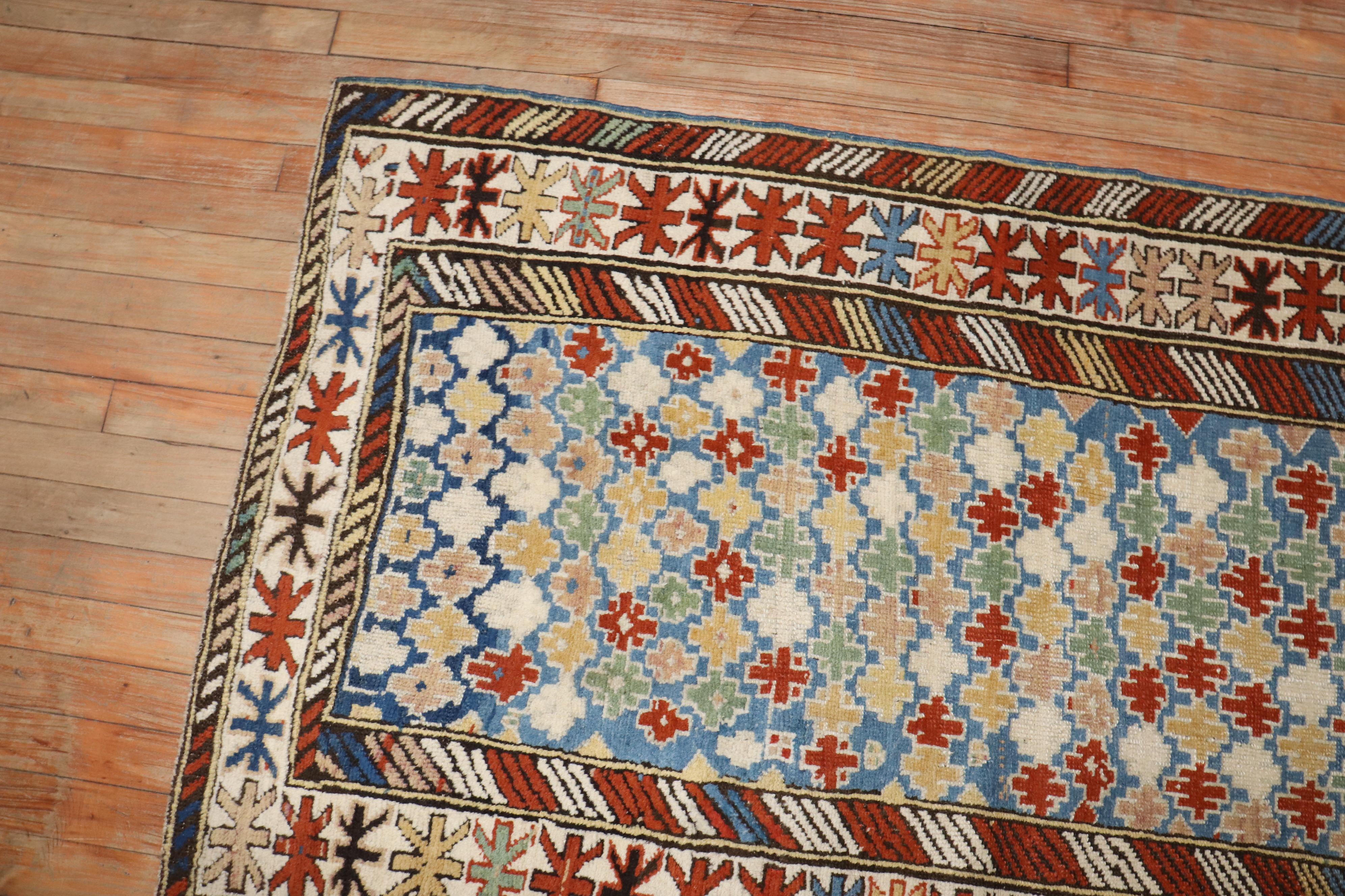 Wool Zabihi Collection Late 19h Century Caucasian Shirvan Rug For Sale