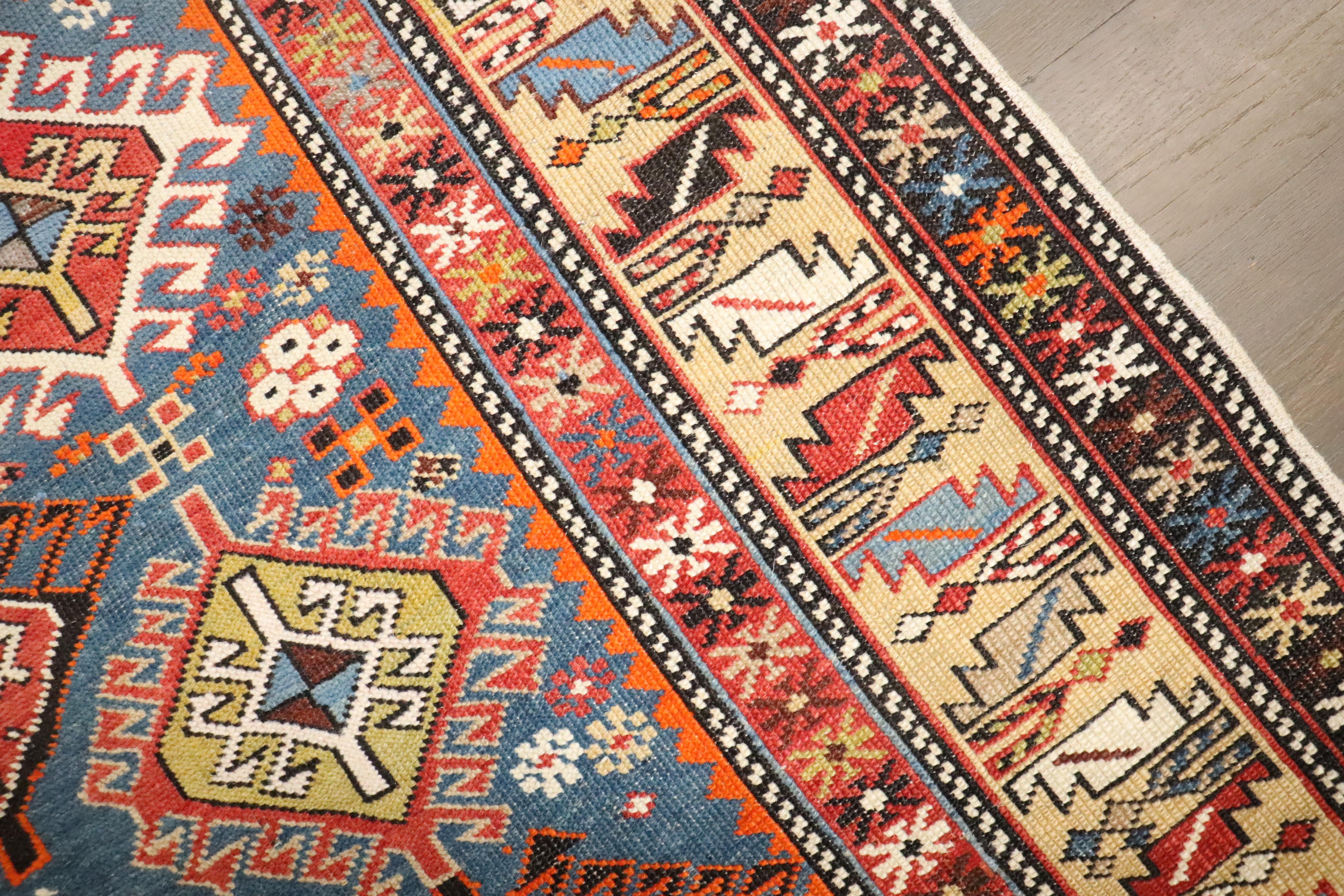 Zabihi Collection Spätes 19. Jahrhundert Kaukasischer Schirwan-Teppich im Angebot 2