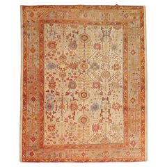 Zabihi Collection Late 19th Century Antique Turkish Oushak Rug