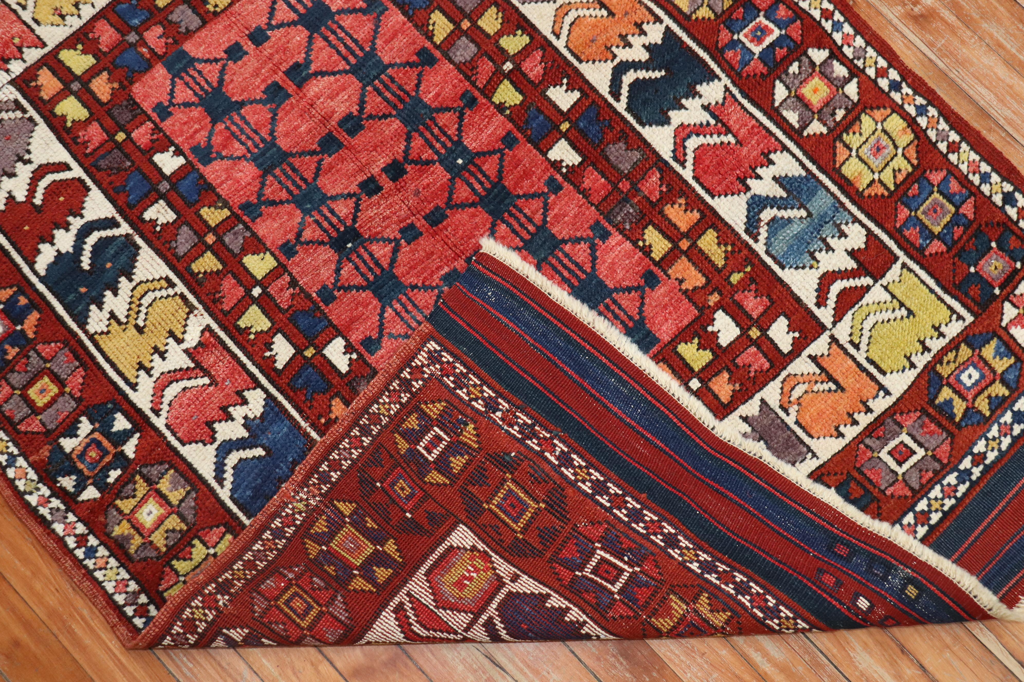Hand-Woven Zabihi Collection Late 19th Century Bergama Turkish Rug For Sale