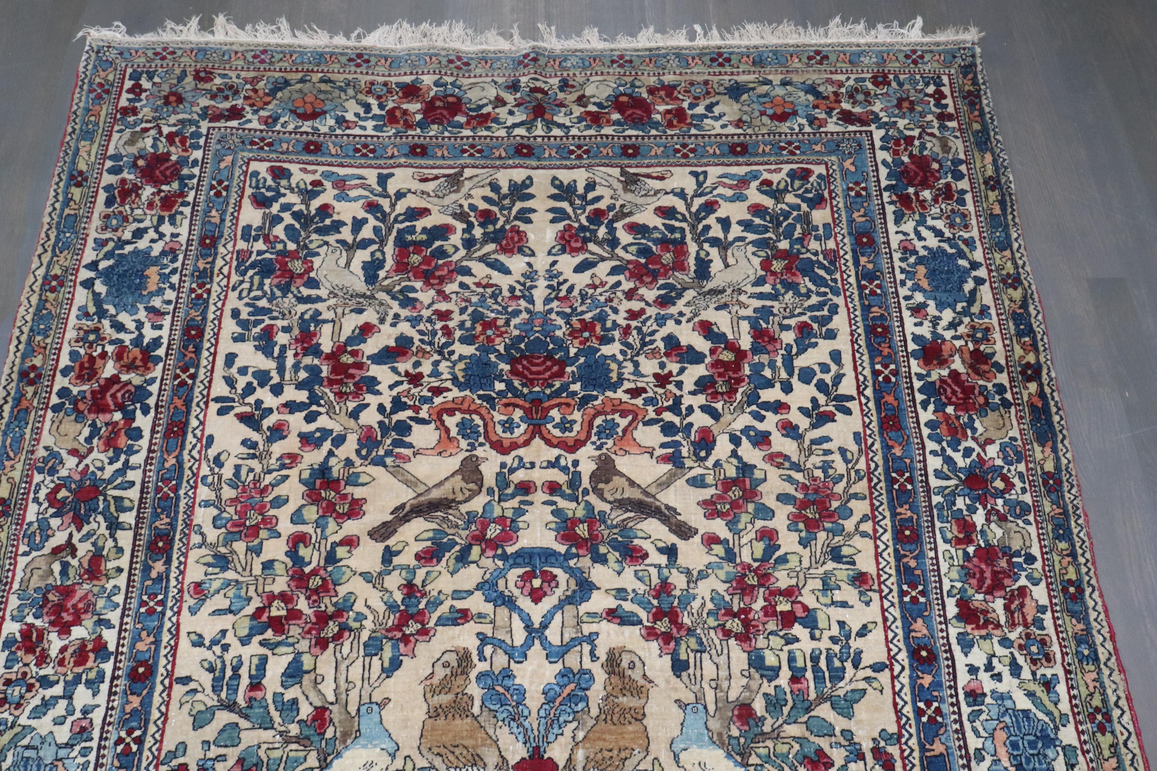 late 19th Century Persian Teheran Pictorial Animal Botanical Rug

Details
rug no.	10750
size	4' 8
