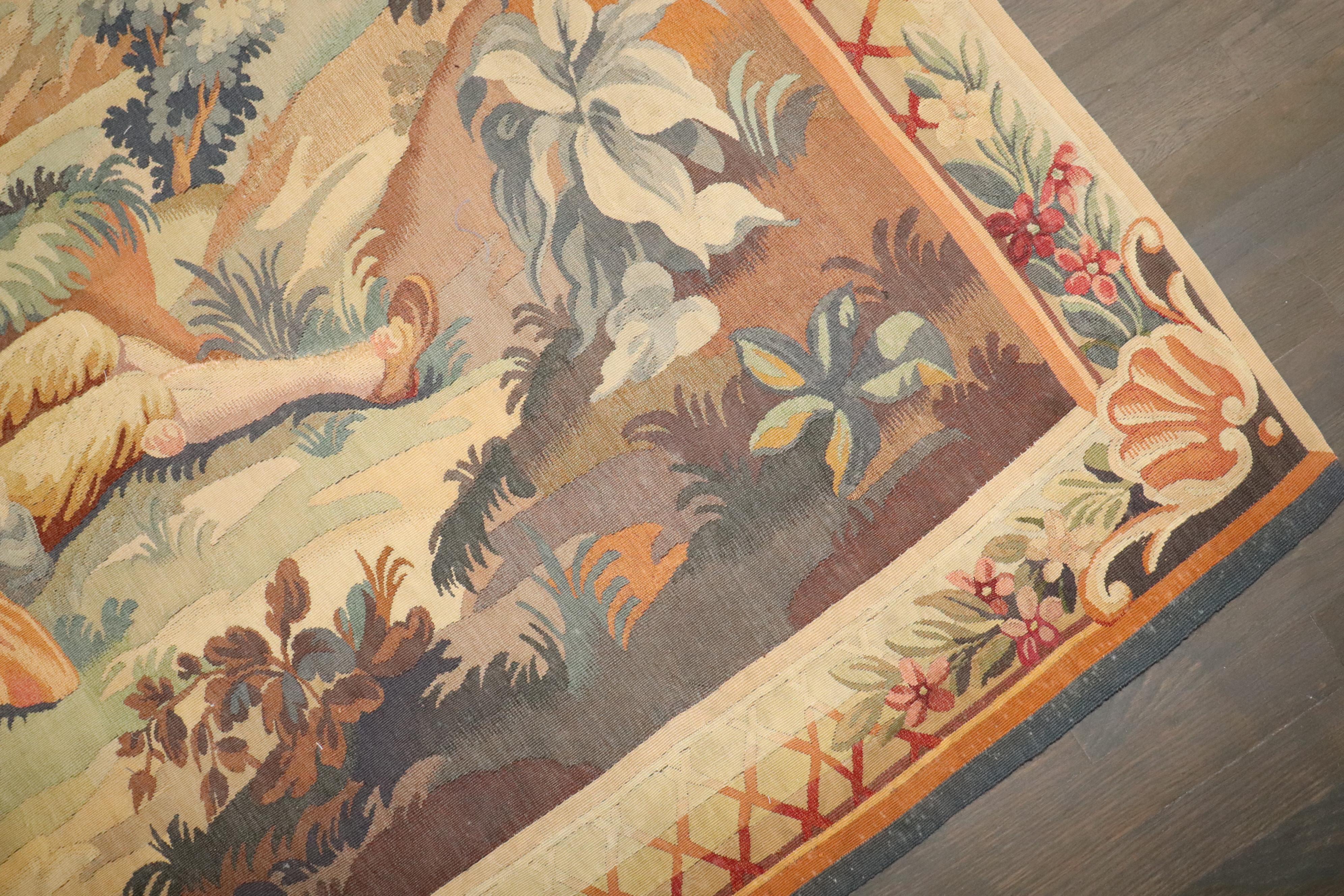 Hand-Woven Zabihi Collection late 19th Century French Tapestry For Sale