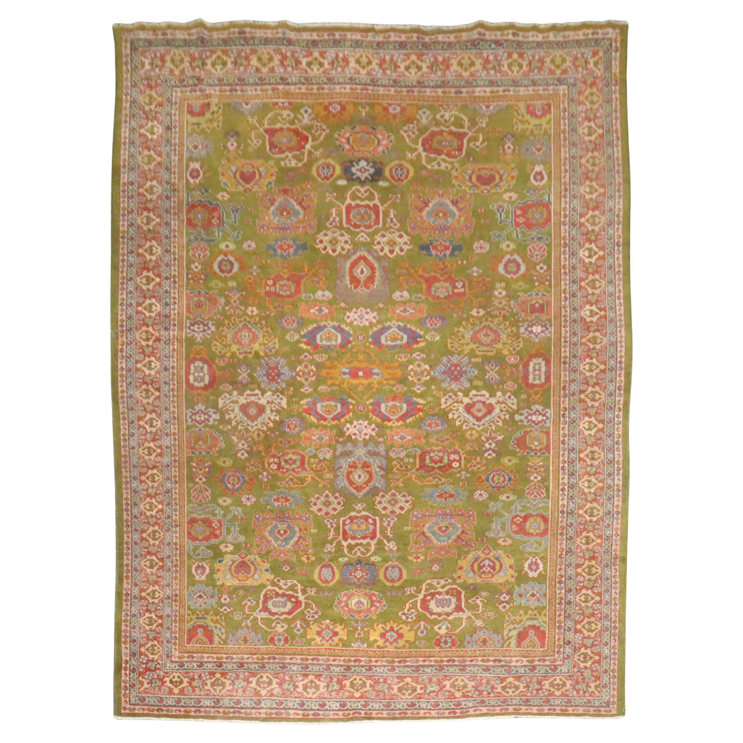 Zabihi Collection late 19th Century Green Sultanabad Rug