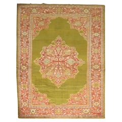 Antique Zabihi Collection late 19th Century Green Sultanabad Rug