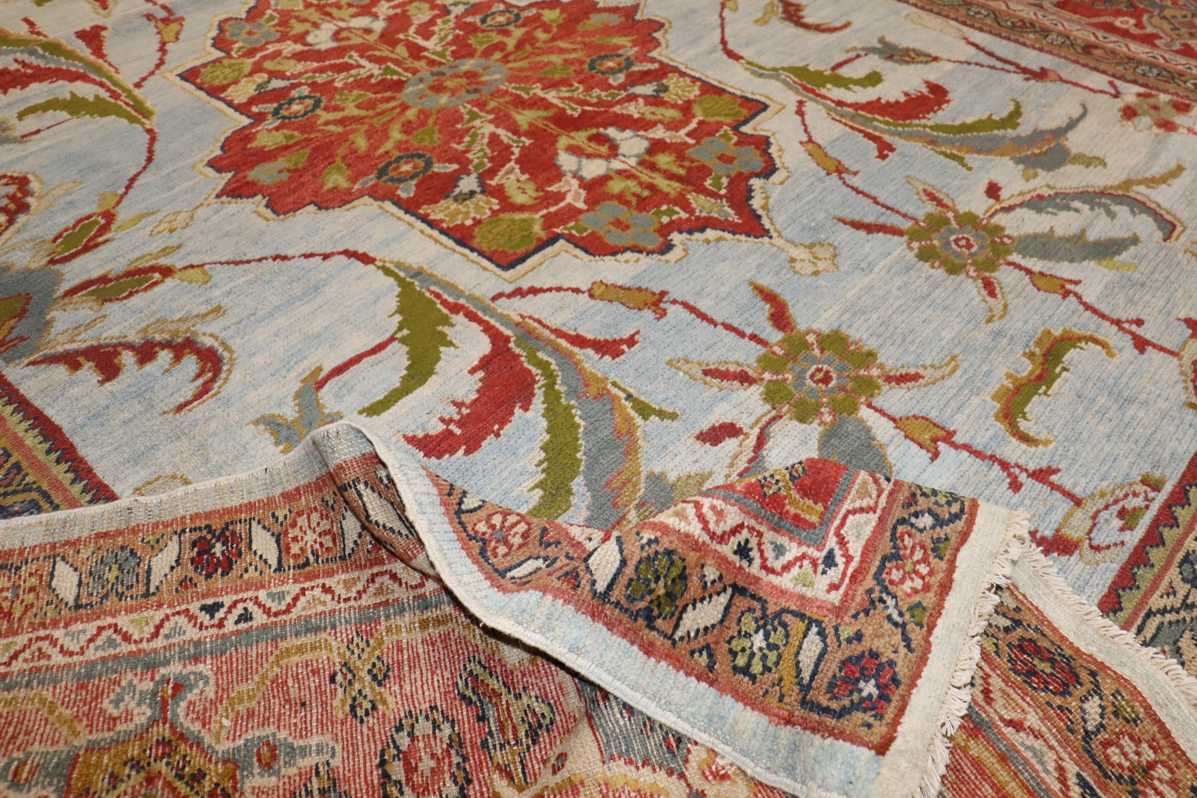 Tessuto a mano Zabihi Collection'S Rugs del tardo 19° secolo Sultanabad in vendita