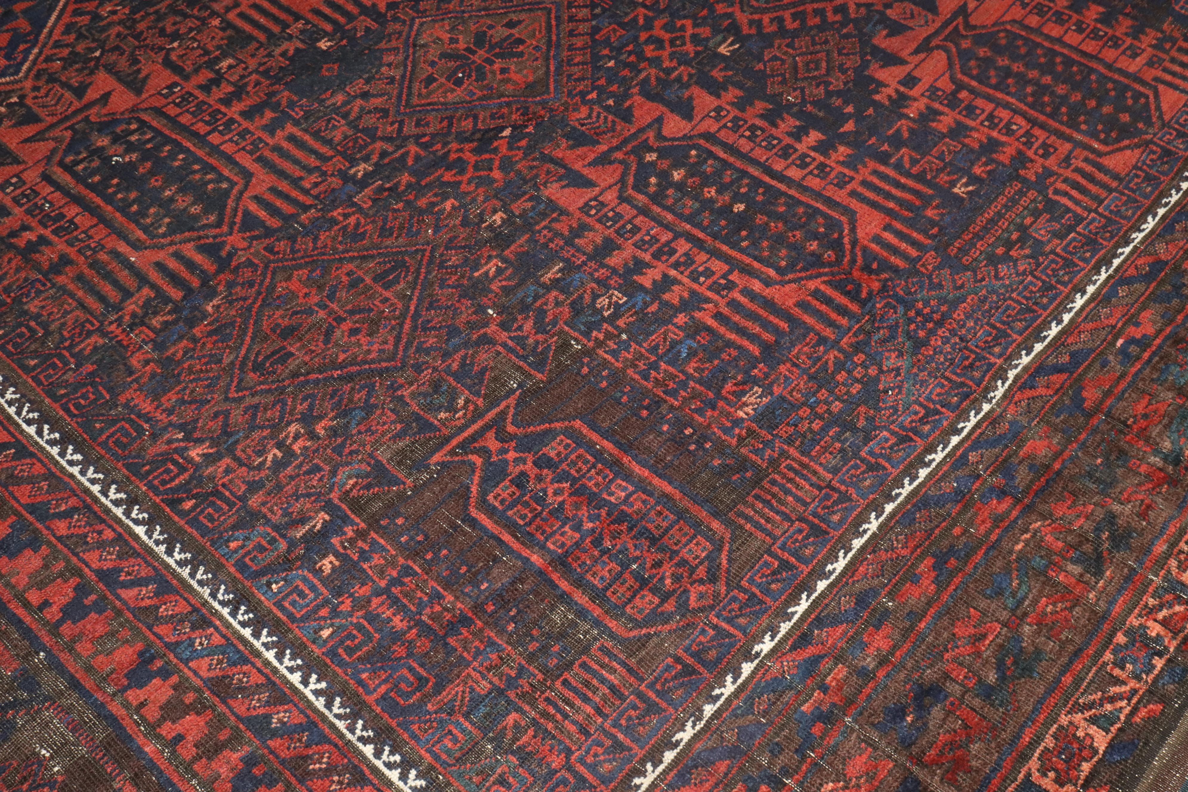 Zabihi Collection Late 19th Century Tribal Balouch Room Rug For Sale 6
