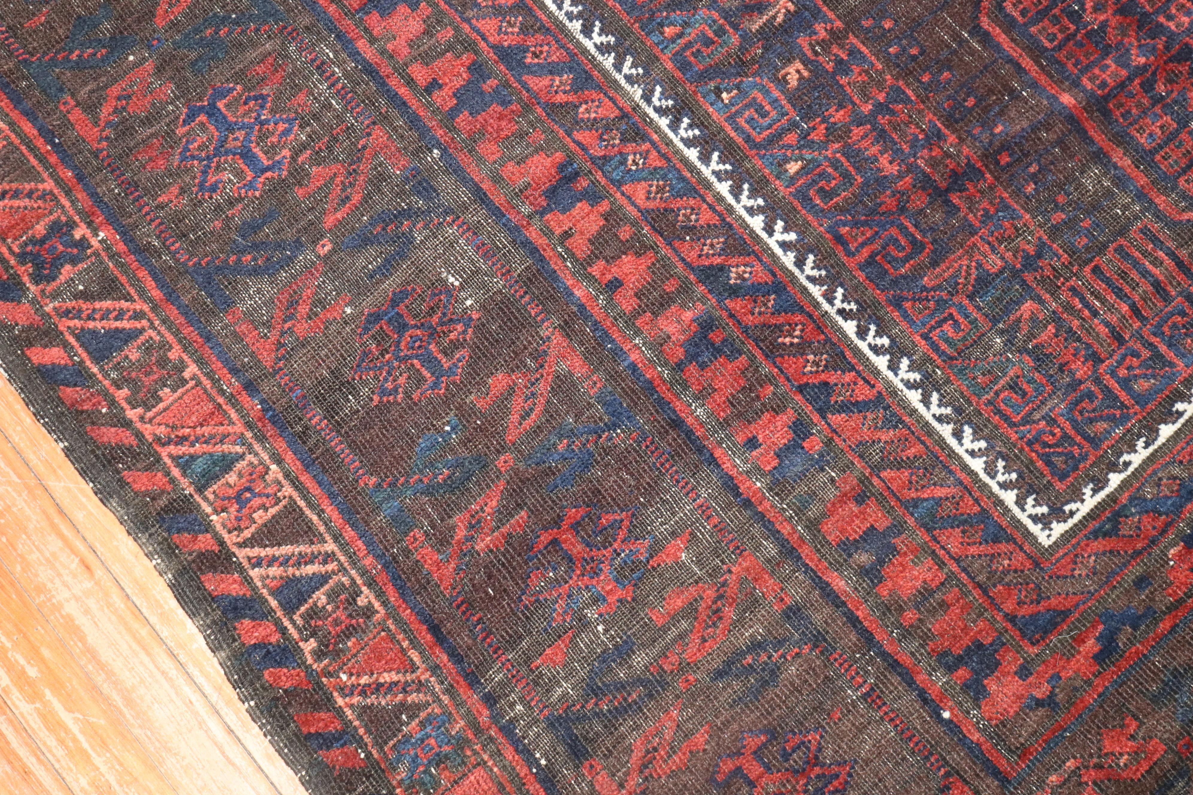 late 19th Century Tribal Balouch Geometric rare room size carpet

Measures: 8'2'' x 10'7''.