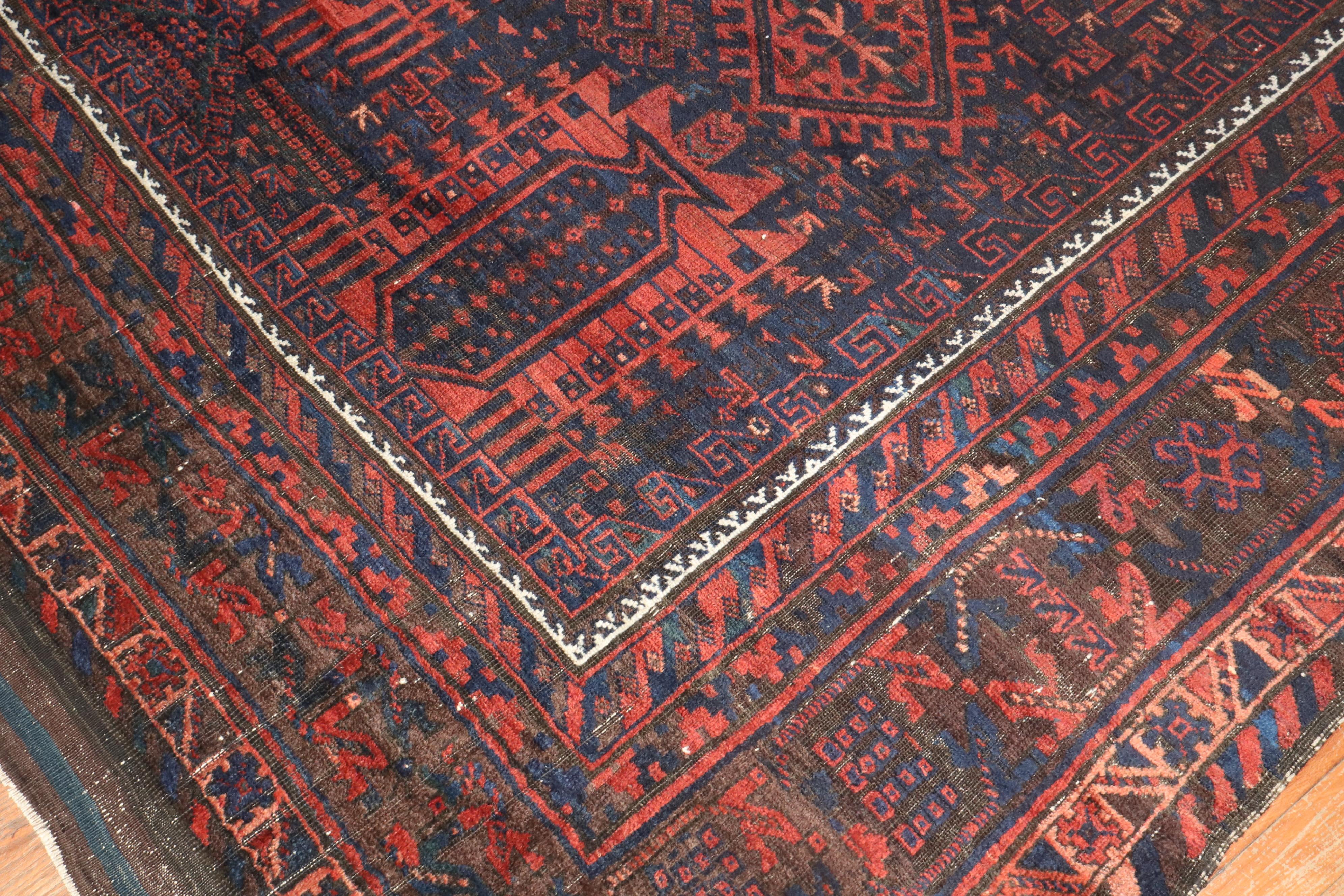 Zabihi Collection Late 19th Century Tribal Balouch Room Rug In Good Condition For Sale In New York, NY