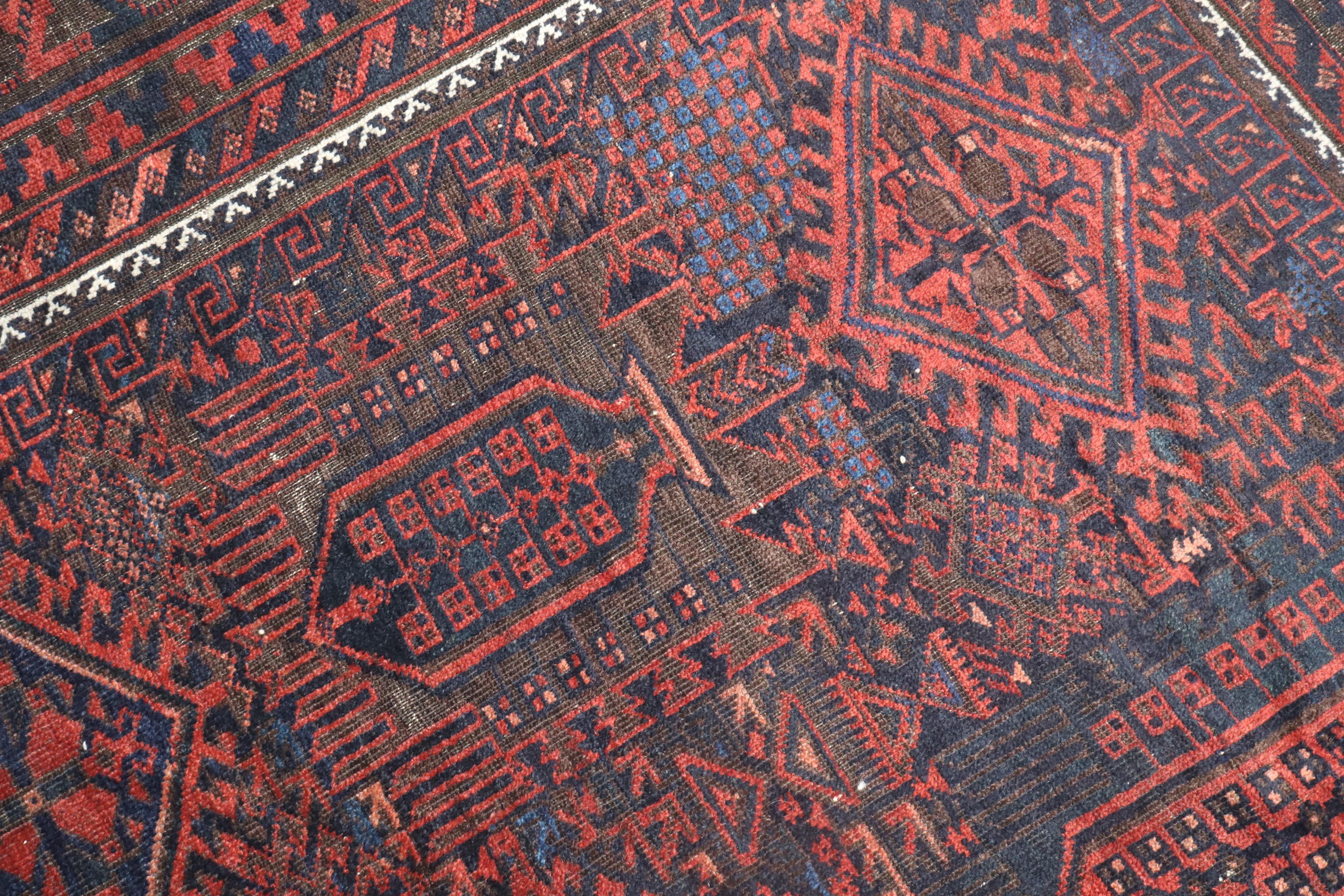 Zabihi Collection Late 19th Century Tribal Balouch Room Rug For Sale 1