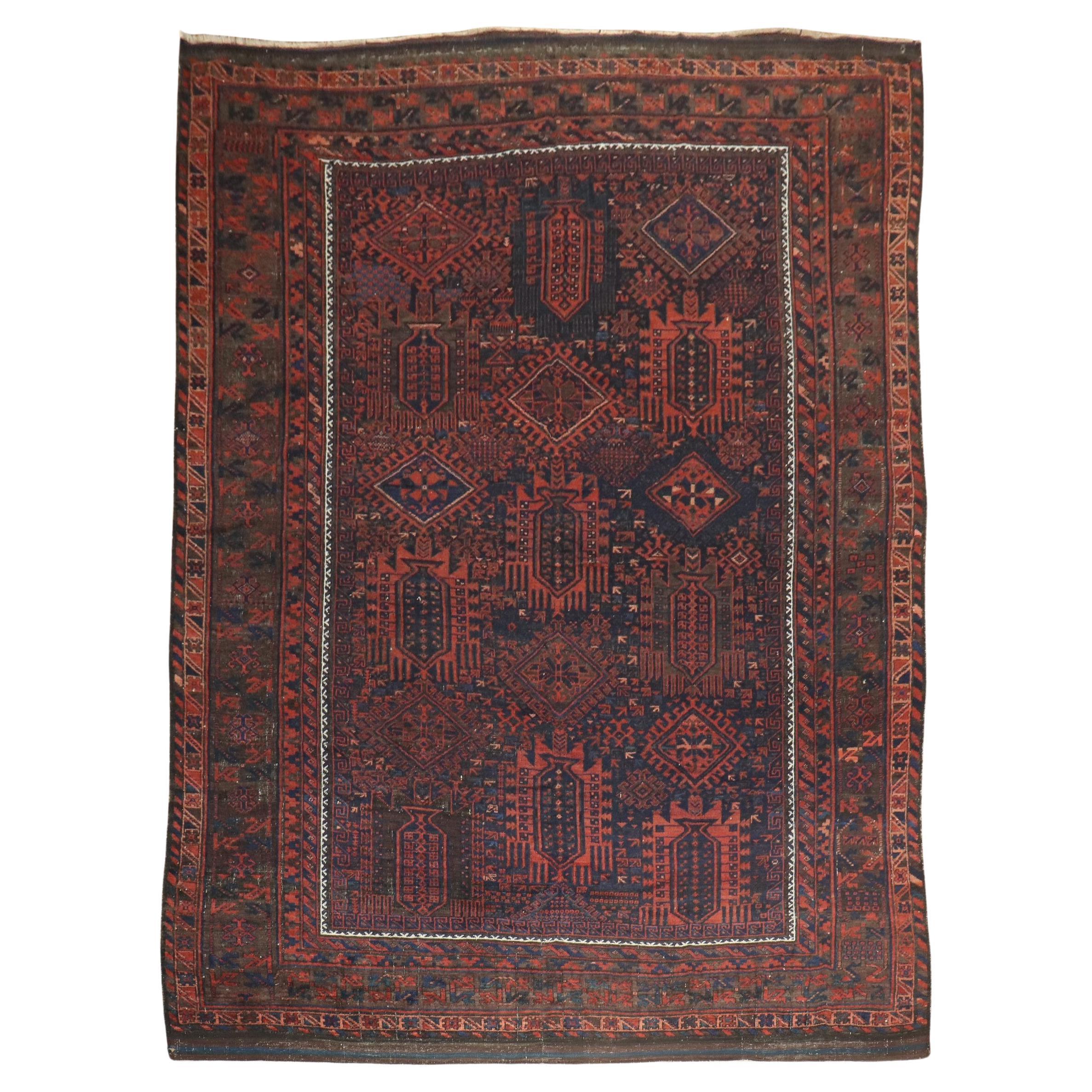Zabihi Collection Late 19th Century Tribal Balouch Room Rug For Sale