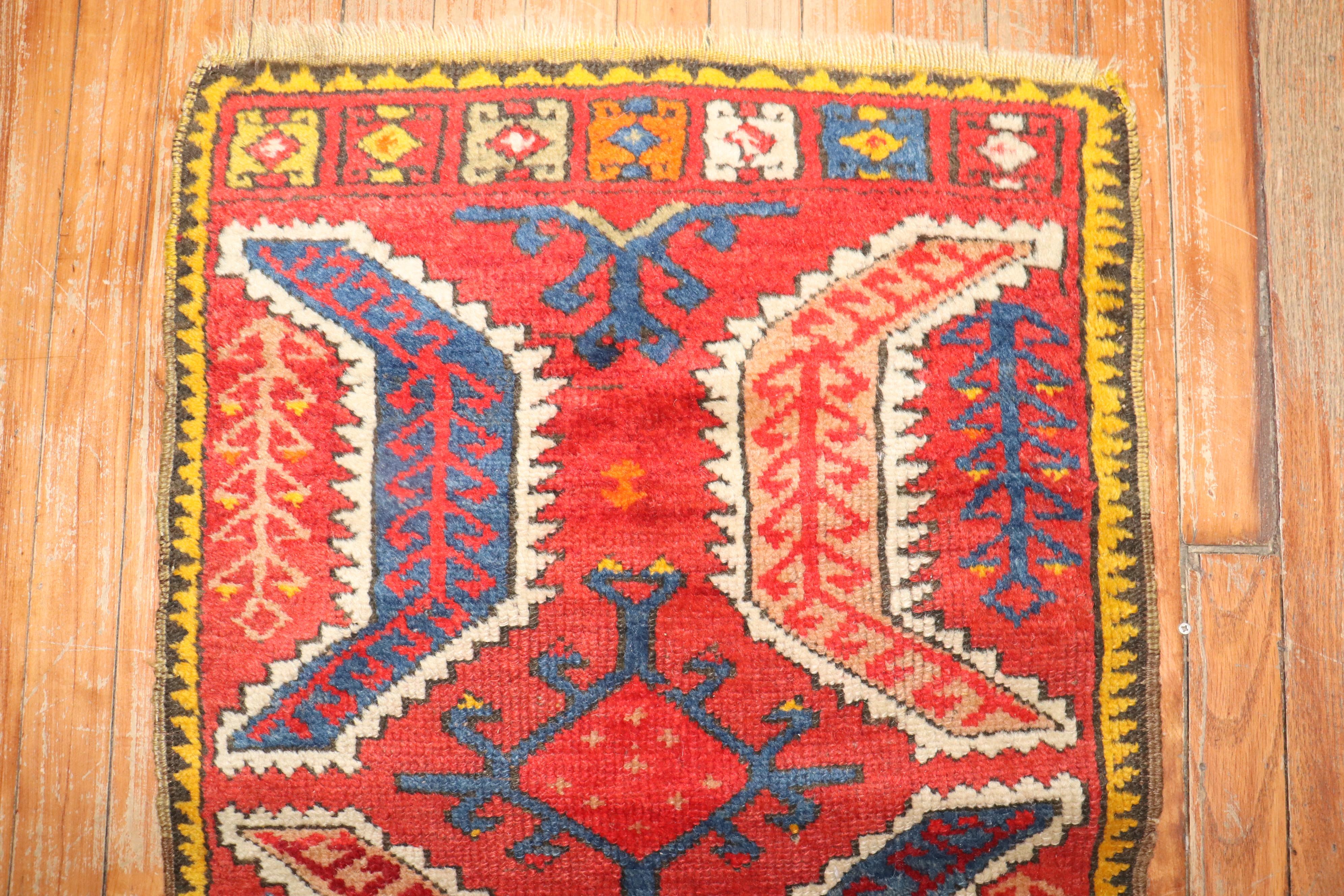 Zabihi Collection Late 19th Century Turkish Yastik Rug In Good Condition In New York, NY