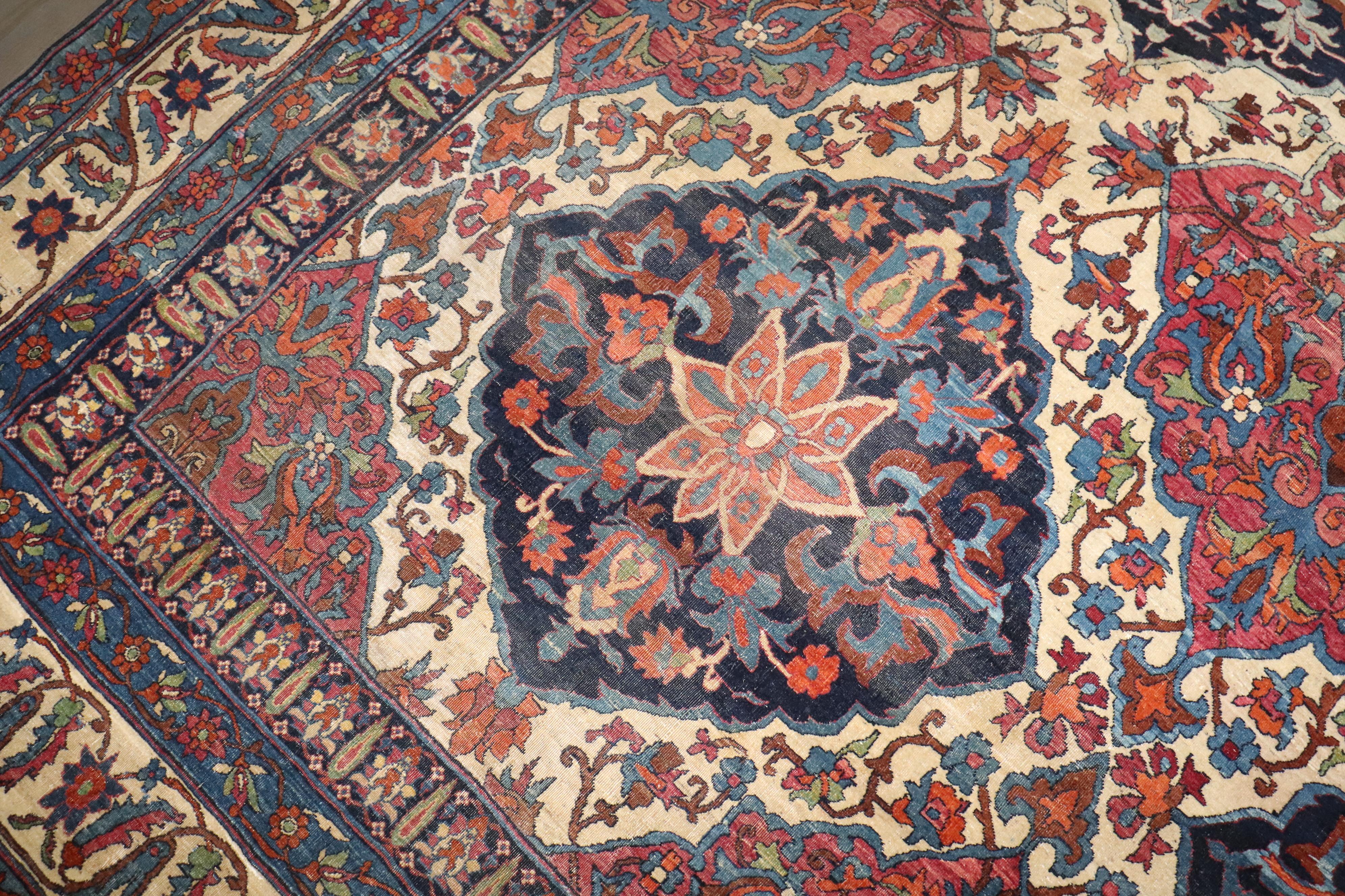 19th Century Zabihi Collection Lavar Kerman Large Scale rug For Sale